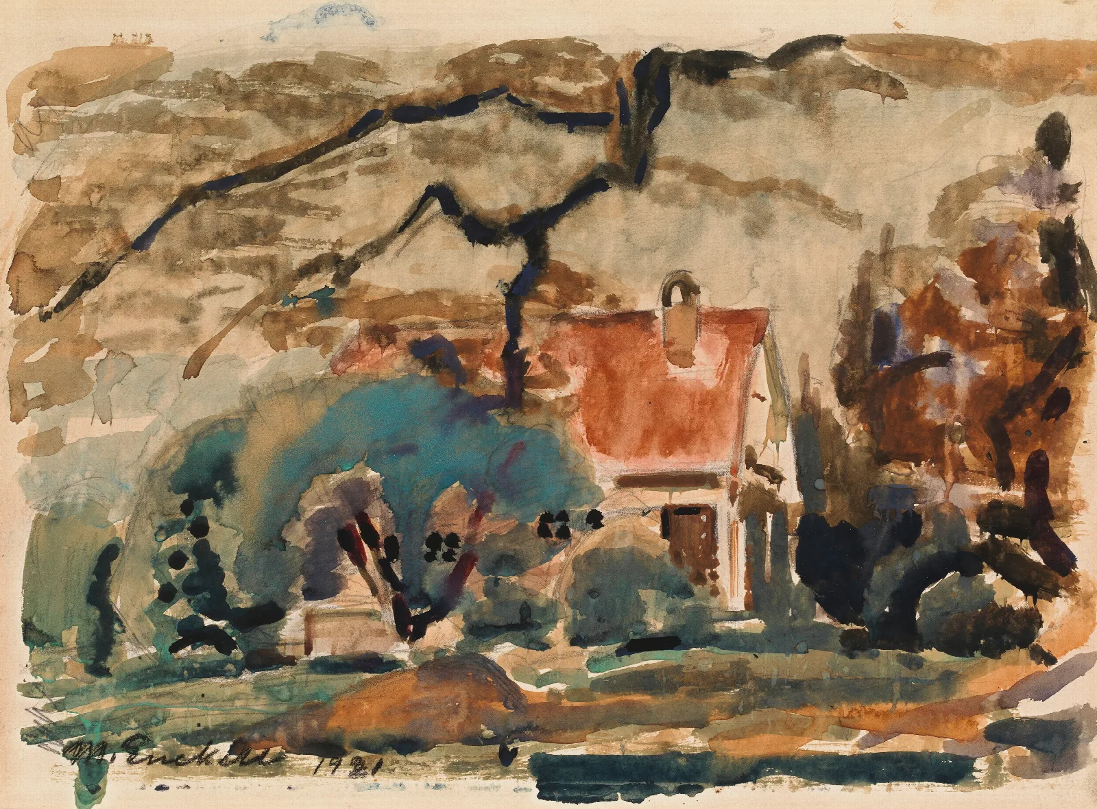 Villa Of The Artist In Kilo Wall Art by Magnus Enckell - Canvas Print