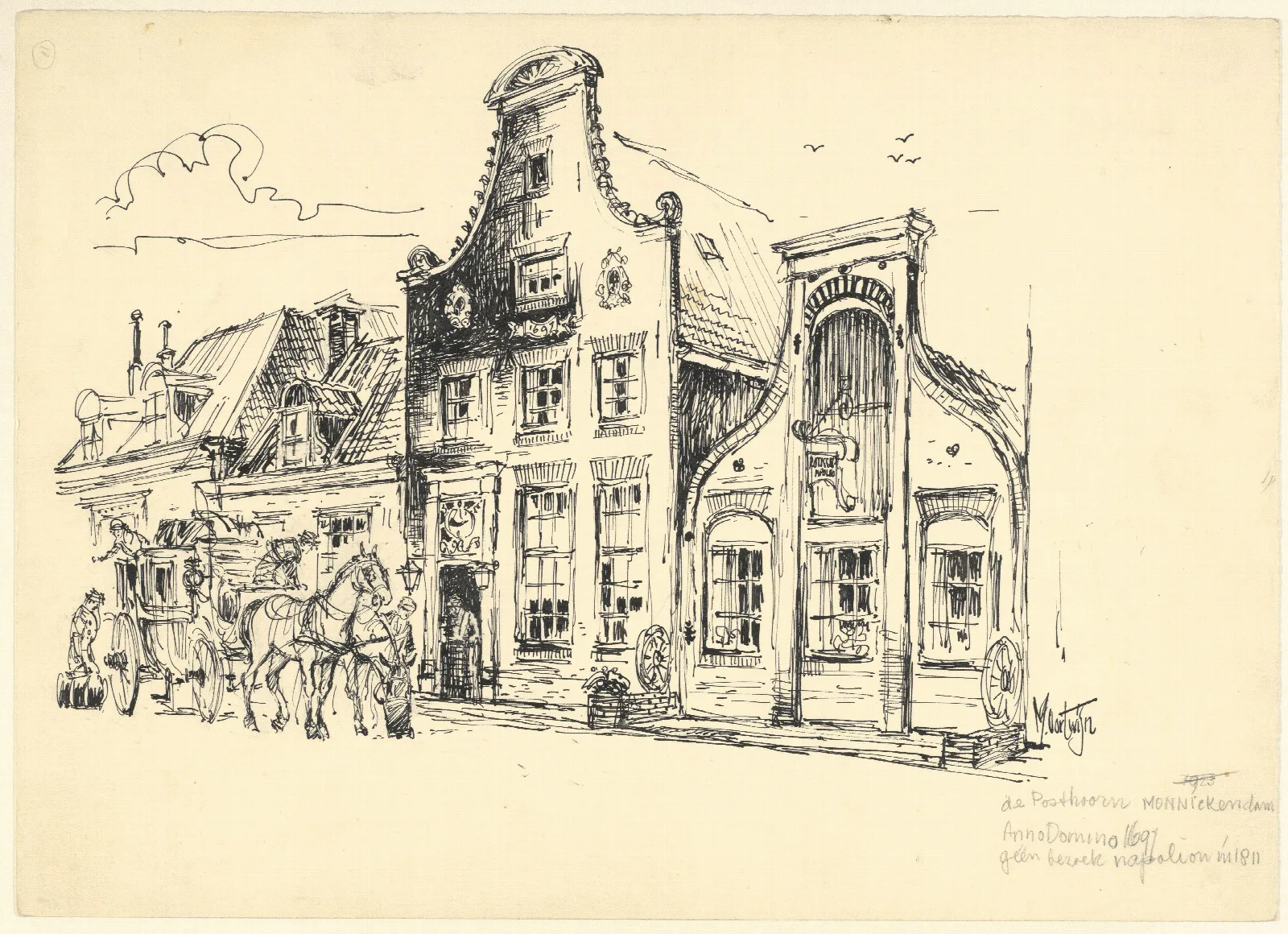 De Posthoorn Monnickendam Wall Art by Maarten Oortwijn - Canvas Print