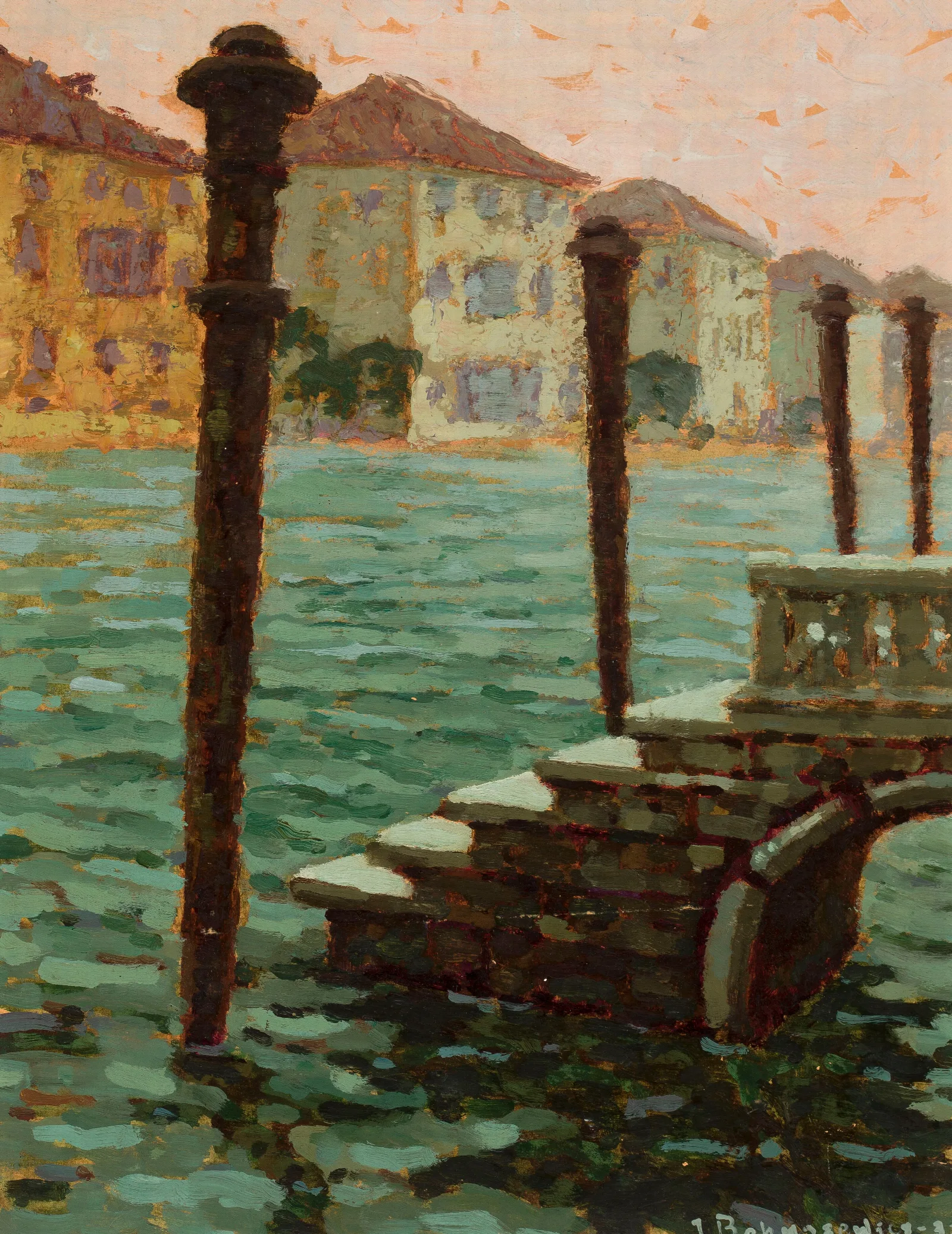 Beside Canalazzo In Venice Wall Art by Jan Bohuszewicz - Canvas Print
