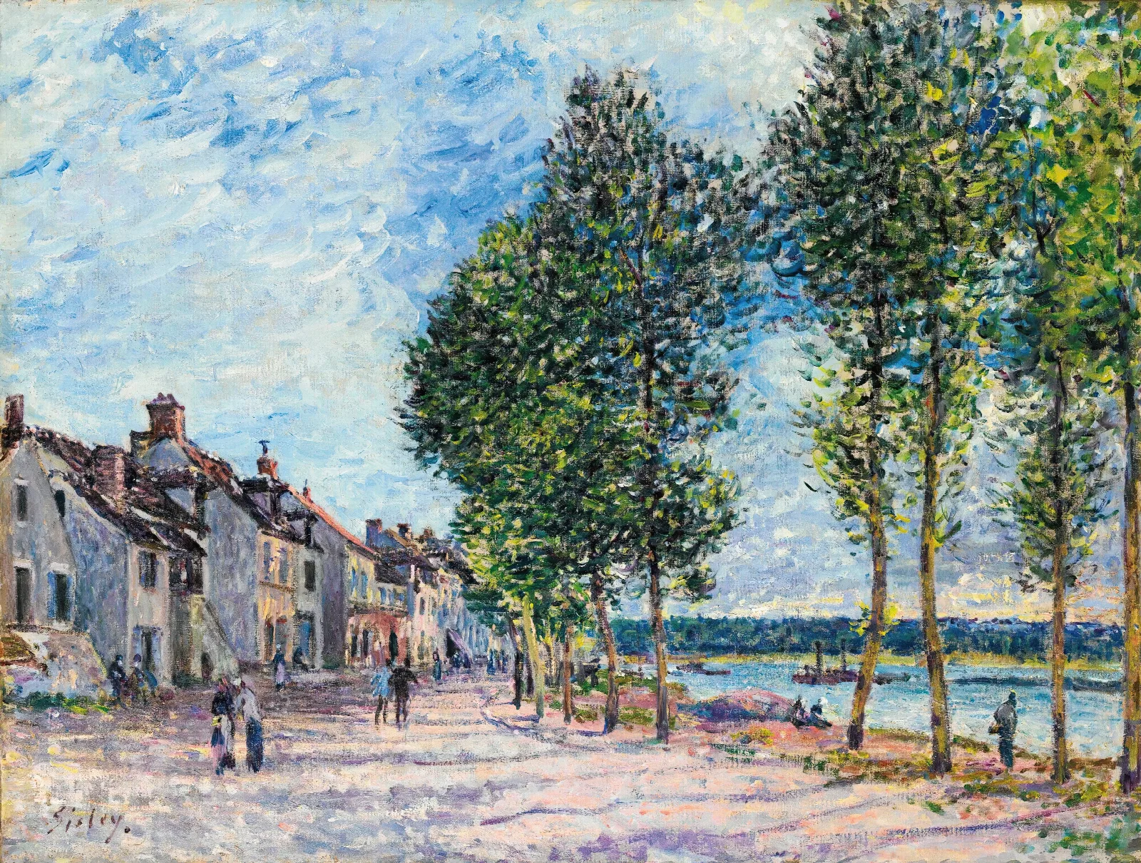 La Seine A Bougival 3 Wall Art by Alfred Sisley - Canvas Print