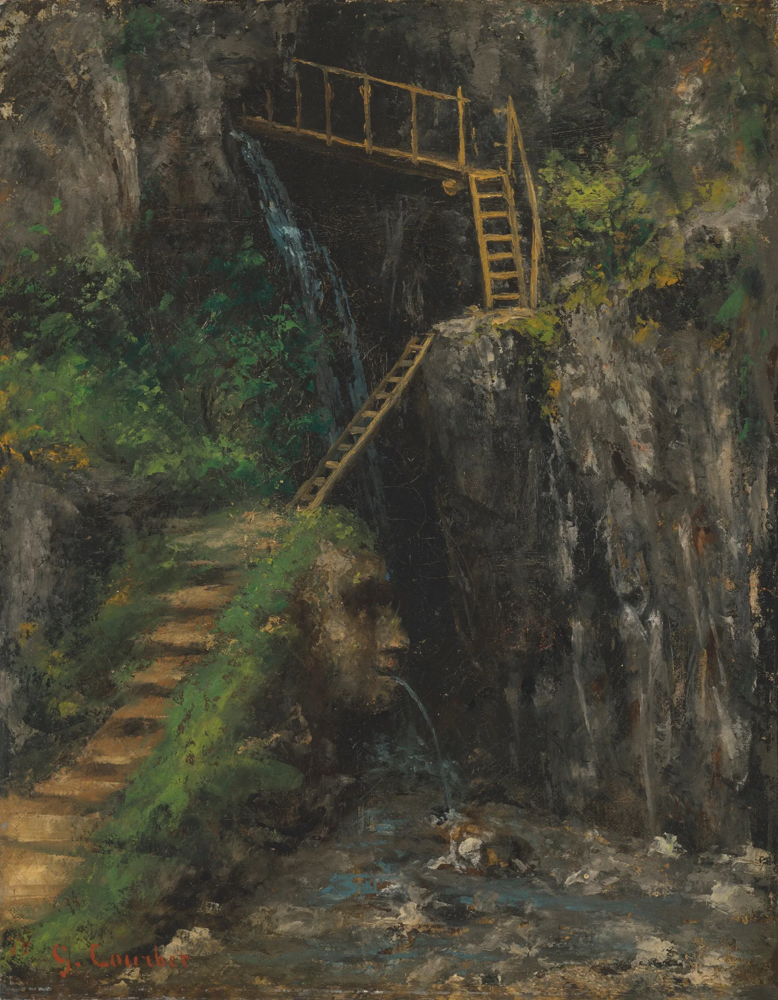 Les Gorges Des Saillon Wall Art by Gustave Courbet - Canvas Print
