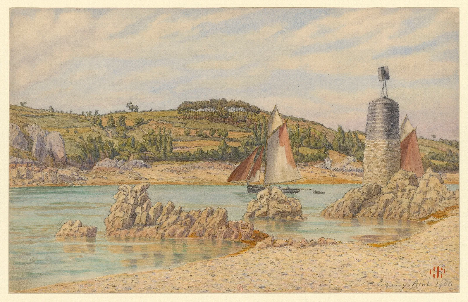 Loguivy La Balise Holeneyeres Wall Art by Henri Rivière - Canvas Print