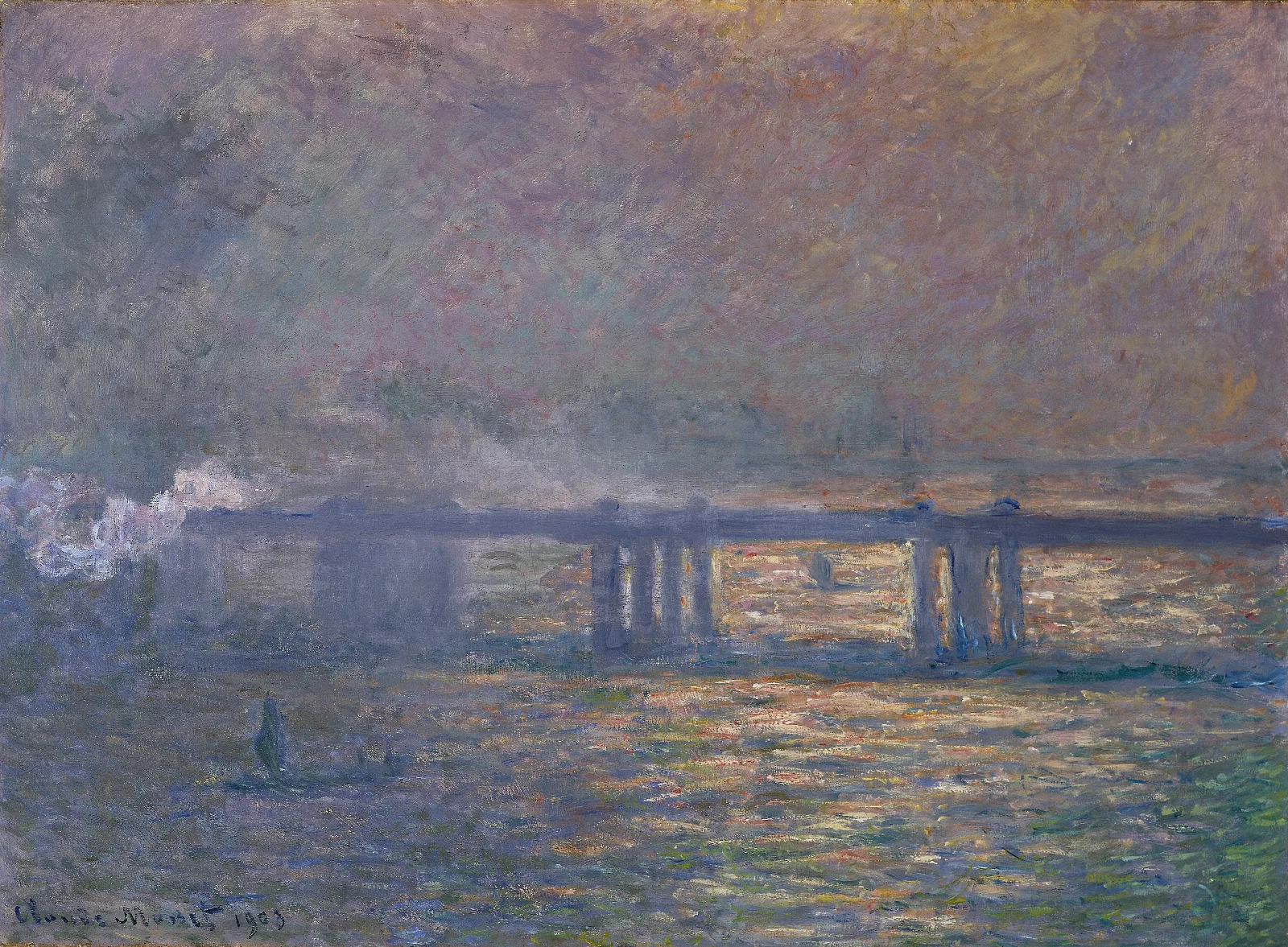 Charing Cross Bridge Wall Art by Claude Monet - Canvas Print