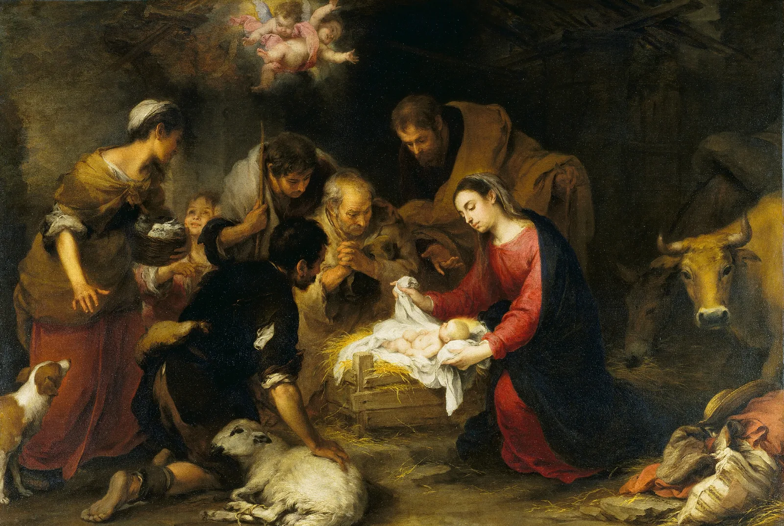 The Adoration Of The Shepherds 38 Wall Art by Bartolomé Estebán Murillo - Canvas Print