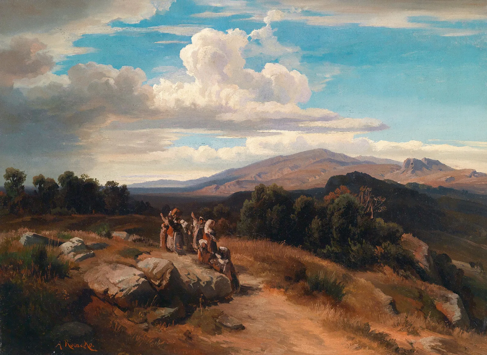 Spanische Landschaft Wall Art by Anton Romako - Canvas Print