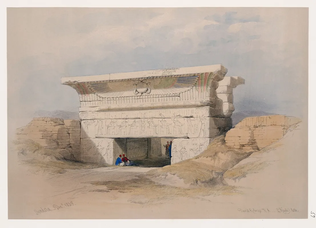 Dendera Dandara Dec 1838 Wall Art by David Roberts - Canvas Print
