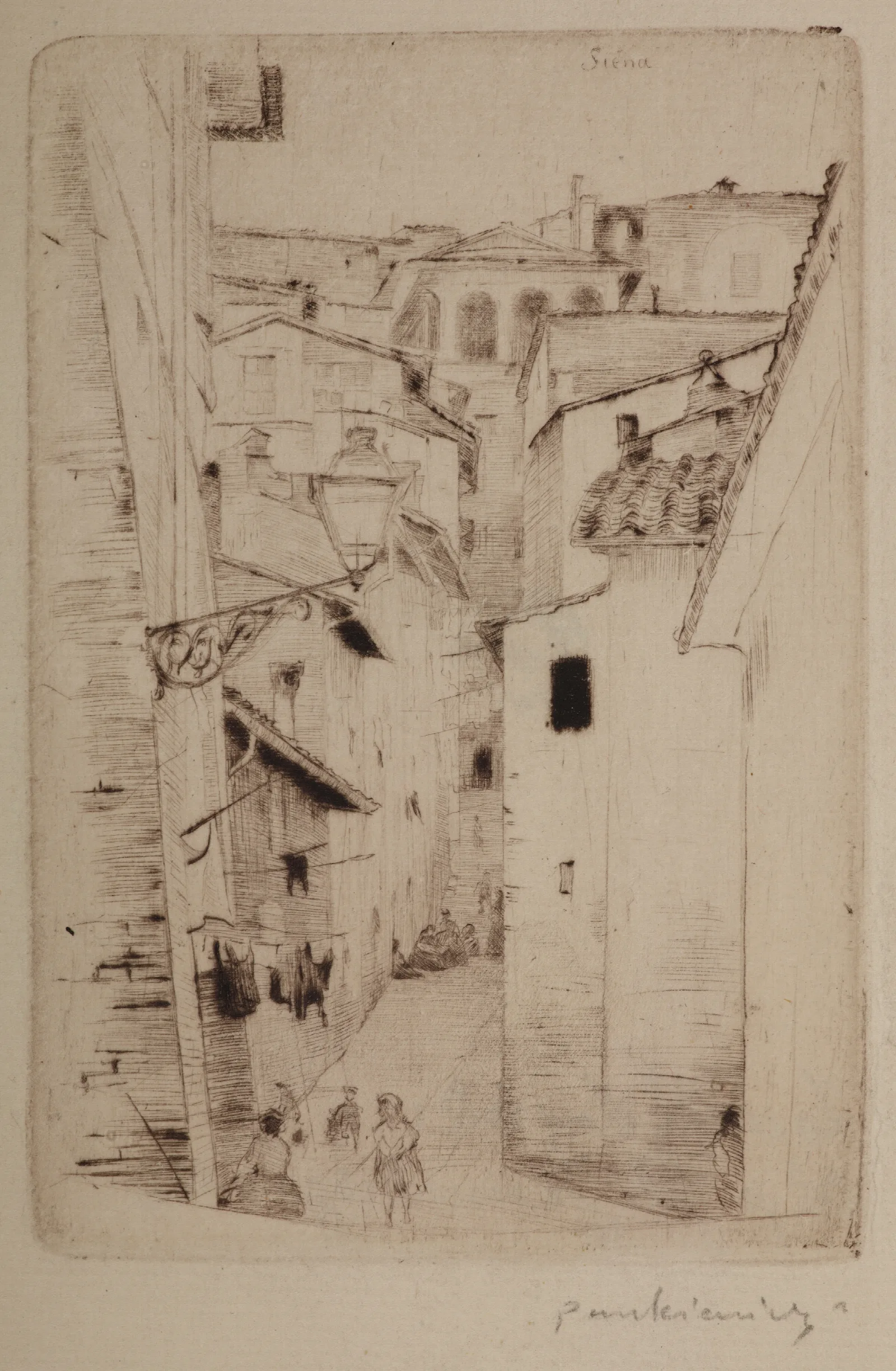 Street In Siena Ii Wall Art by Józef Pankiewicz - Canvas Print