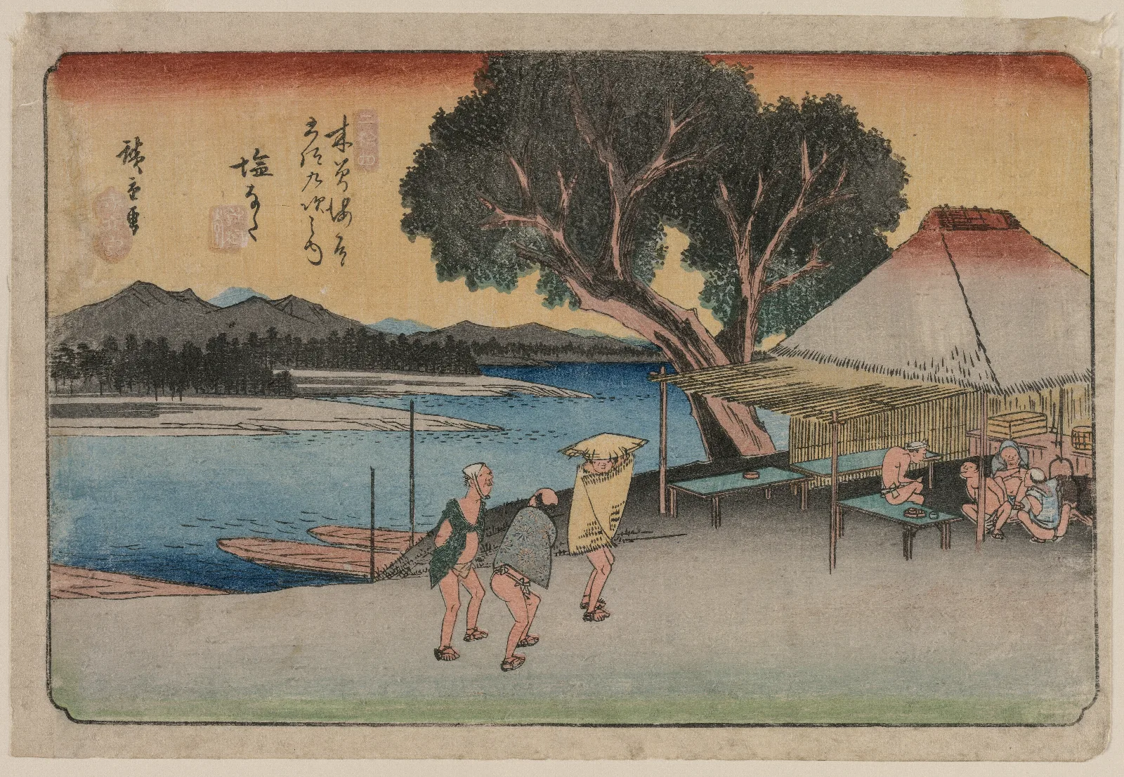 The Sixty Nine Stations Of The Kiso Highway Shionata Wall Art by Utagawa Hiroshige - Canvas Print