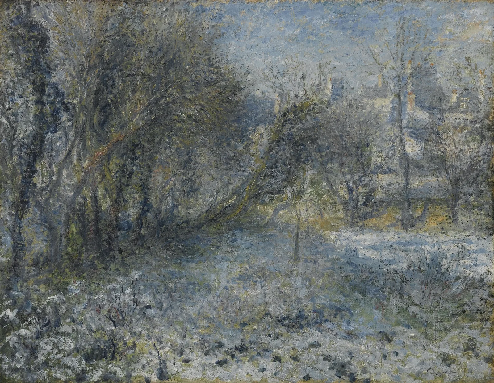 Snow Covered Landscape Wall Art by Pierre-Auguste Renoir - Canvas Print