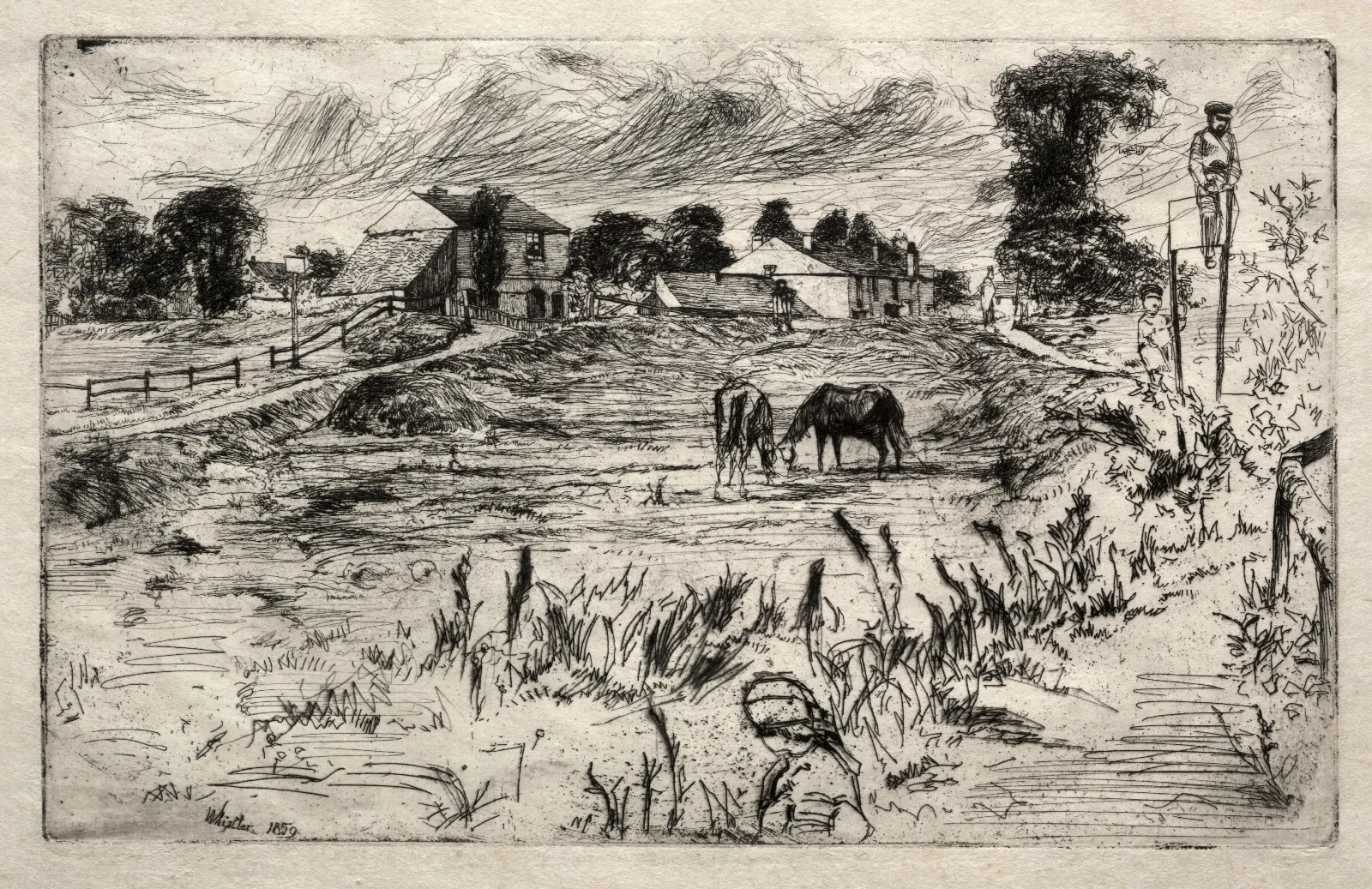 Landscape With The Horse 2 Wall Art by James Abbott McNeill Whistler - Canvas Print