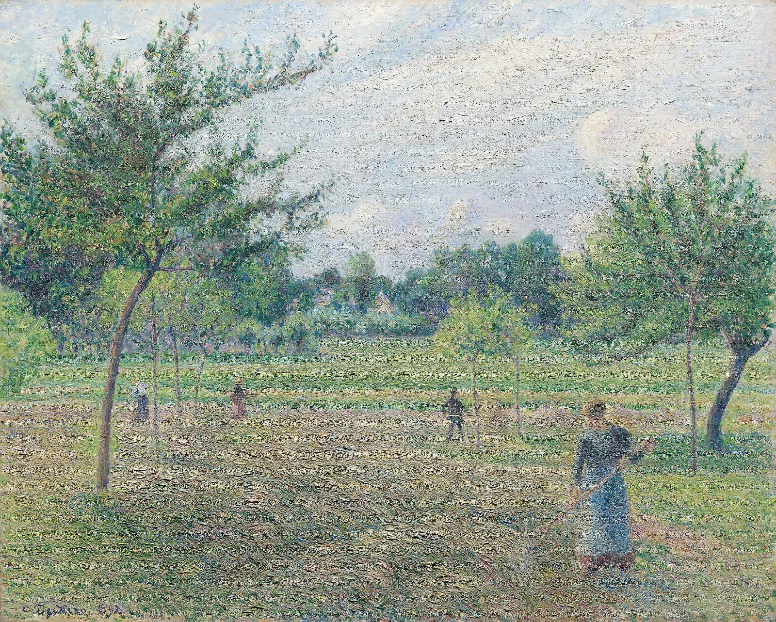 Haymaking At Eragny Wall Art by Camille Pissarro - Canvas Print