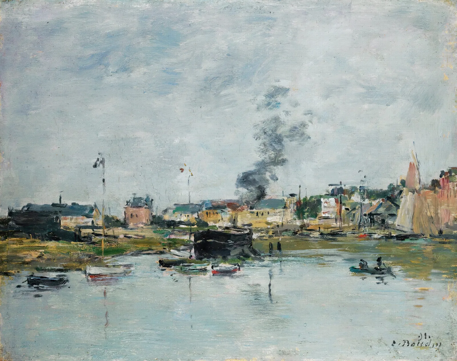 Le Port De Trouville Wall Art by Eugène Boudin - Canvas Print