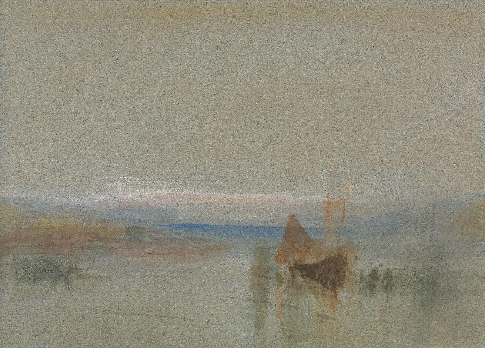 Fishing Boats Becalmed Off Le Havre Wall Art by Joseph Mallord William Turner - Canvas Print