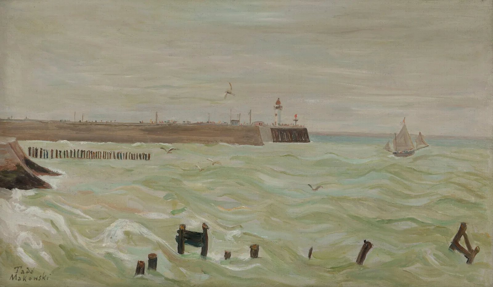 Lighthouse In Treport Wall Art by Tadeusz Makowski - Canvas Print