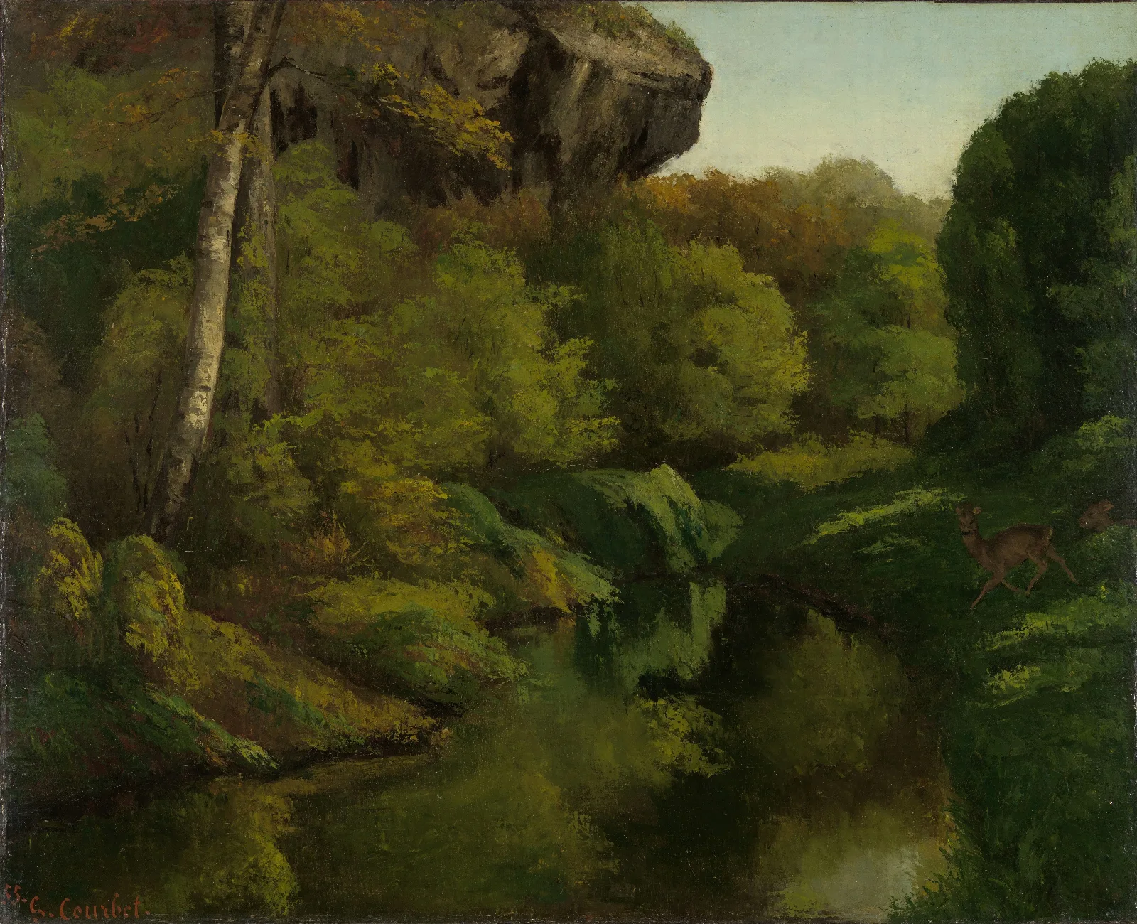 View In The Forest Of Fontainebleau Wall Art by Gustave Courbet - Canvas Print