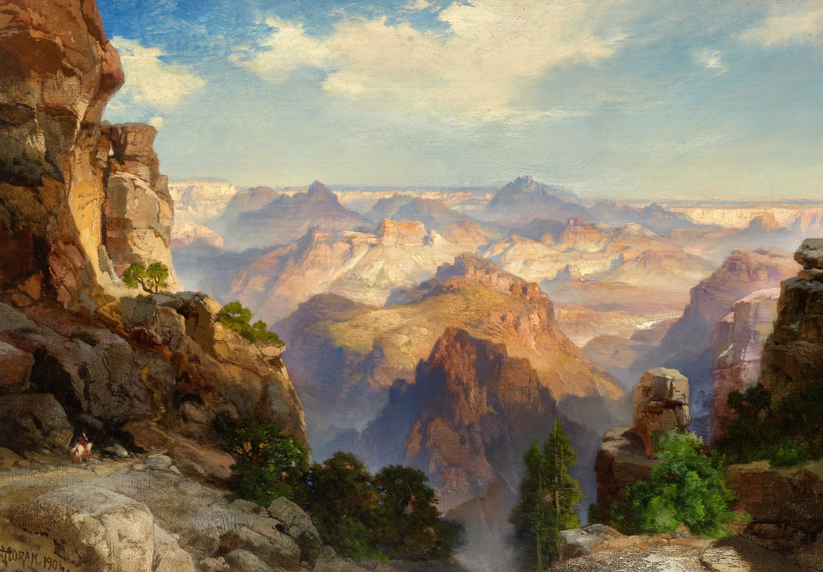 Grand View Trail Wall Art by Thomas Moran - Canvas Print