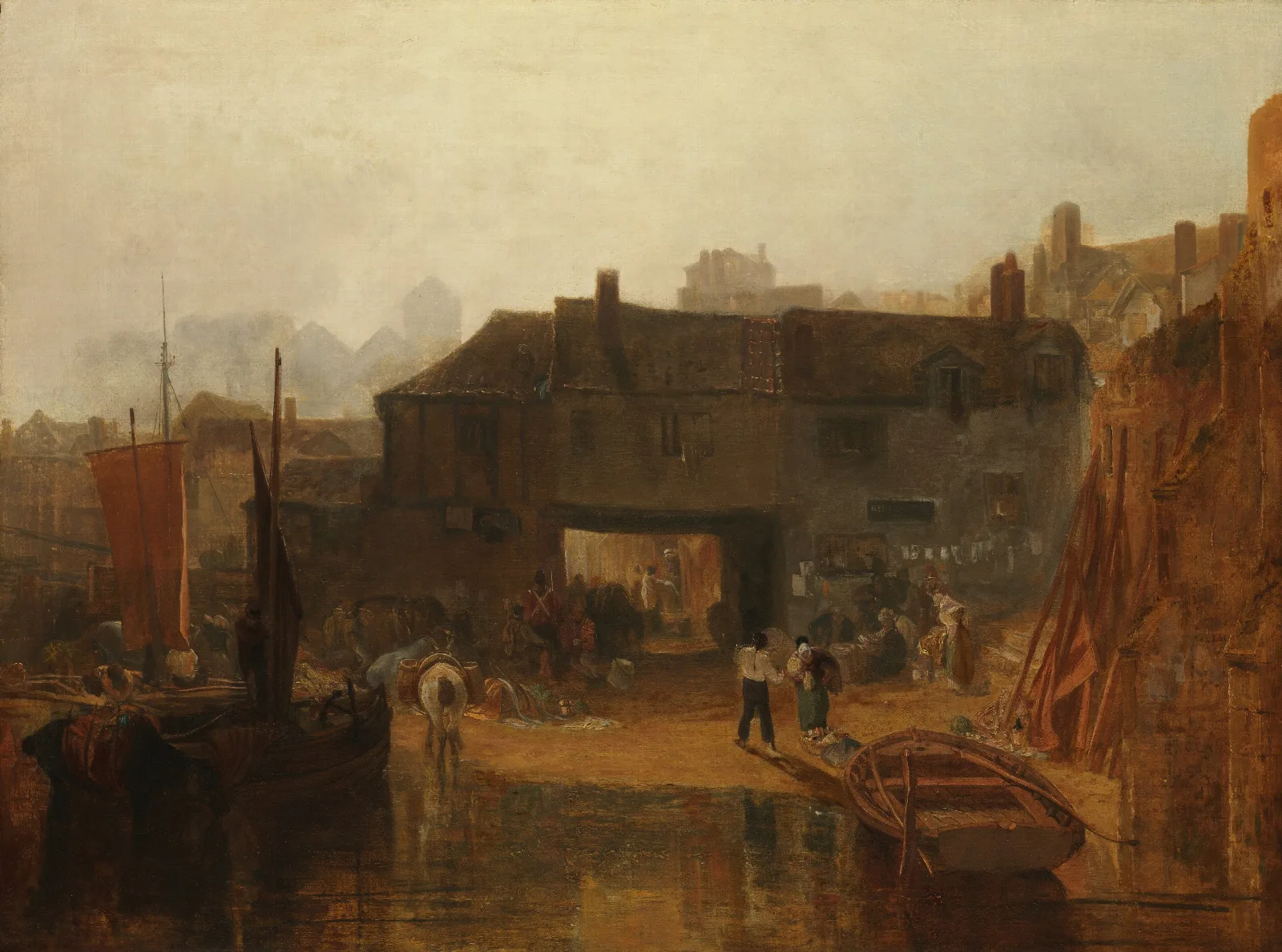 Saltash With The Water Ferry Cornwall Wall Art by Joseph Mallord William Turner - Canvas Print