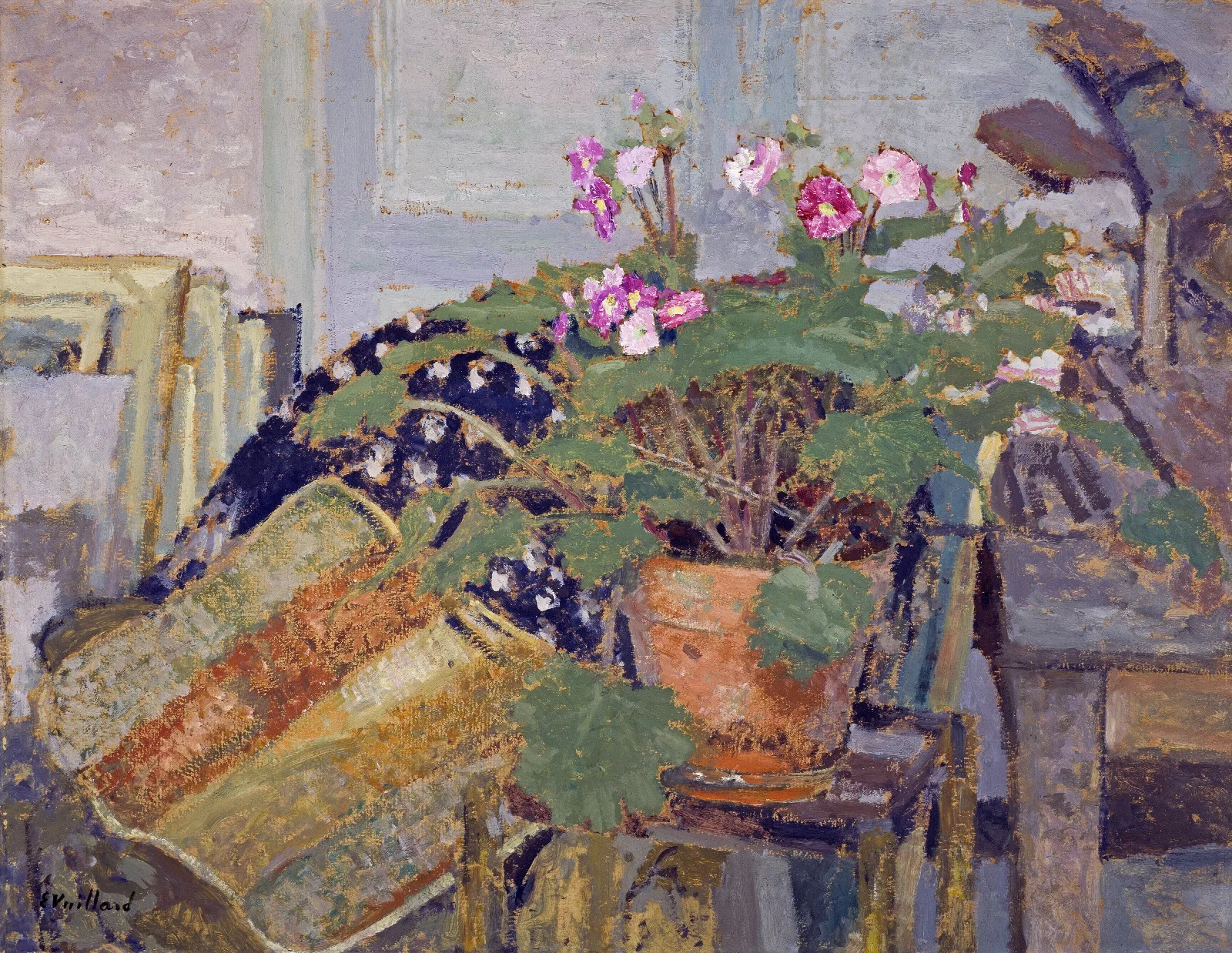 Le Pot De Fleurs Pot Of Flowers Wall Art by Édouard Vuillard - Canvas Print