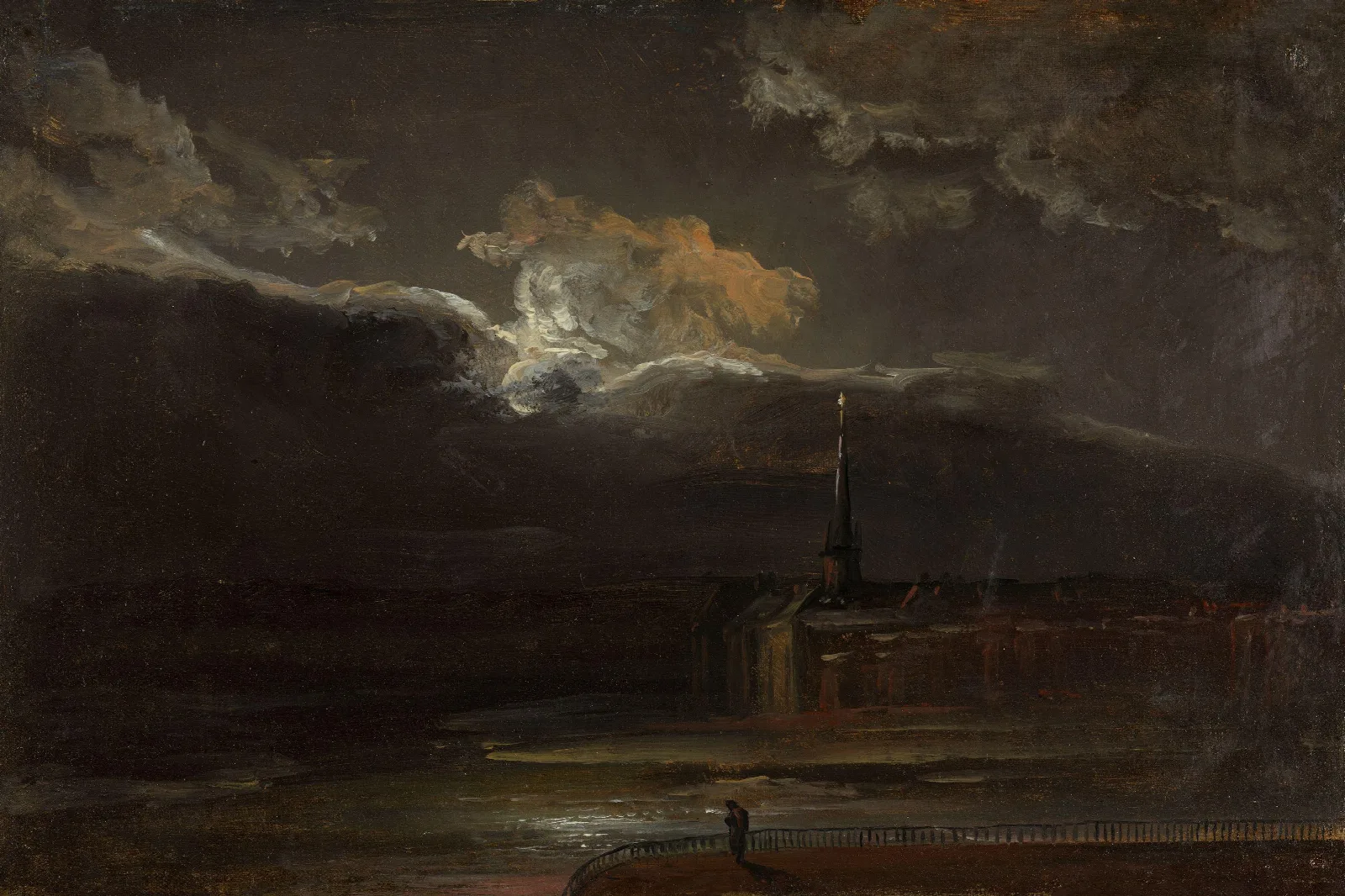 Dresden In Moonlight Wall Art by Johan Christian Dahl - Canvas Print
