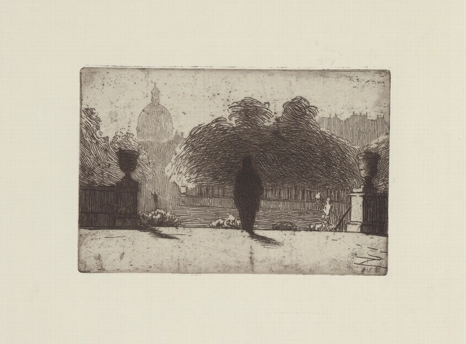 Le Pantheon Vu Du Luxembourg Wall Art by Félix Vallotton - Canvas Print
