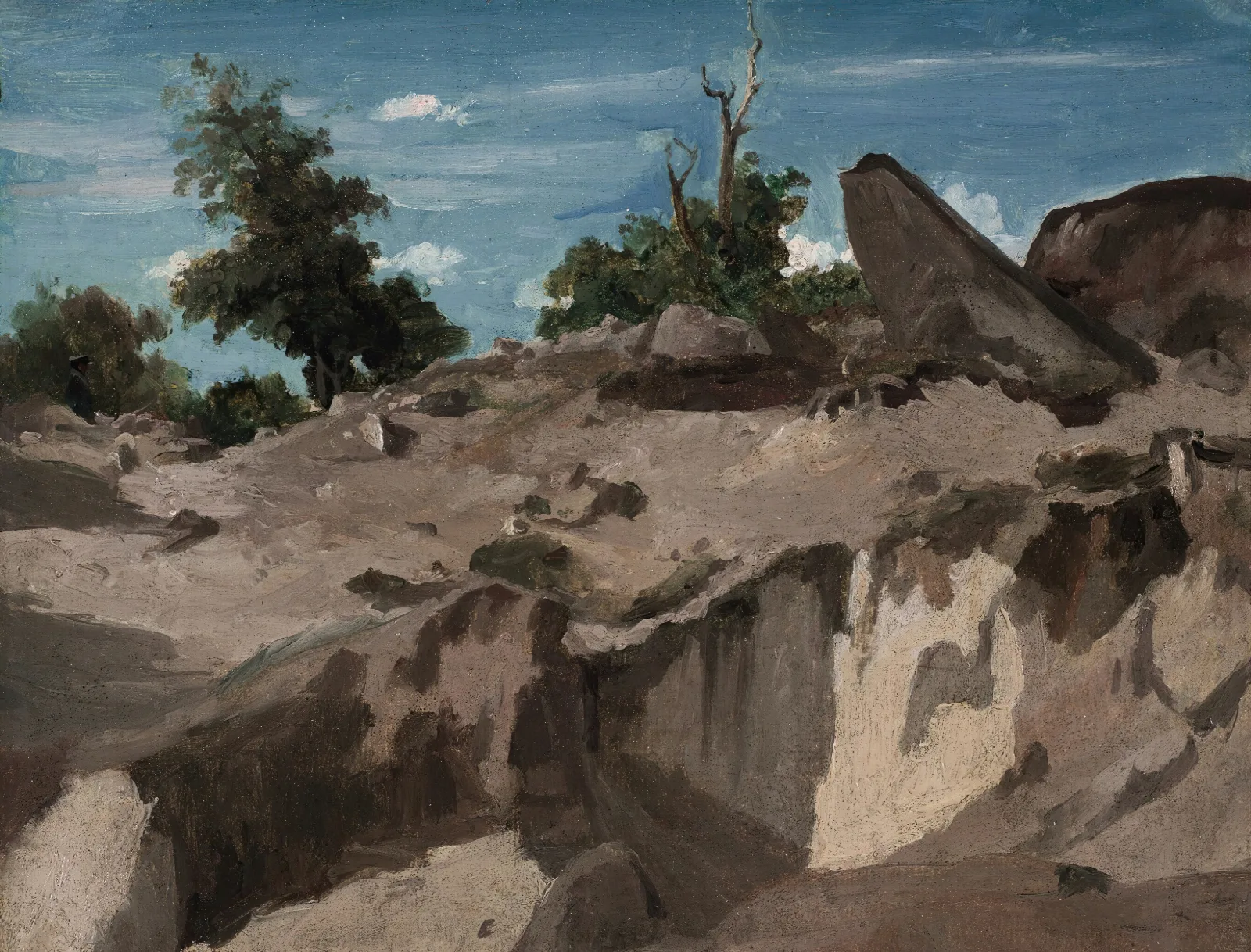 Foret De Fontainebleau Au Plateau Brule Wall Art by Jean-Baptiste-Camille Corot - Canvas Print
