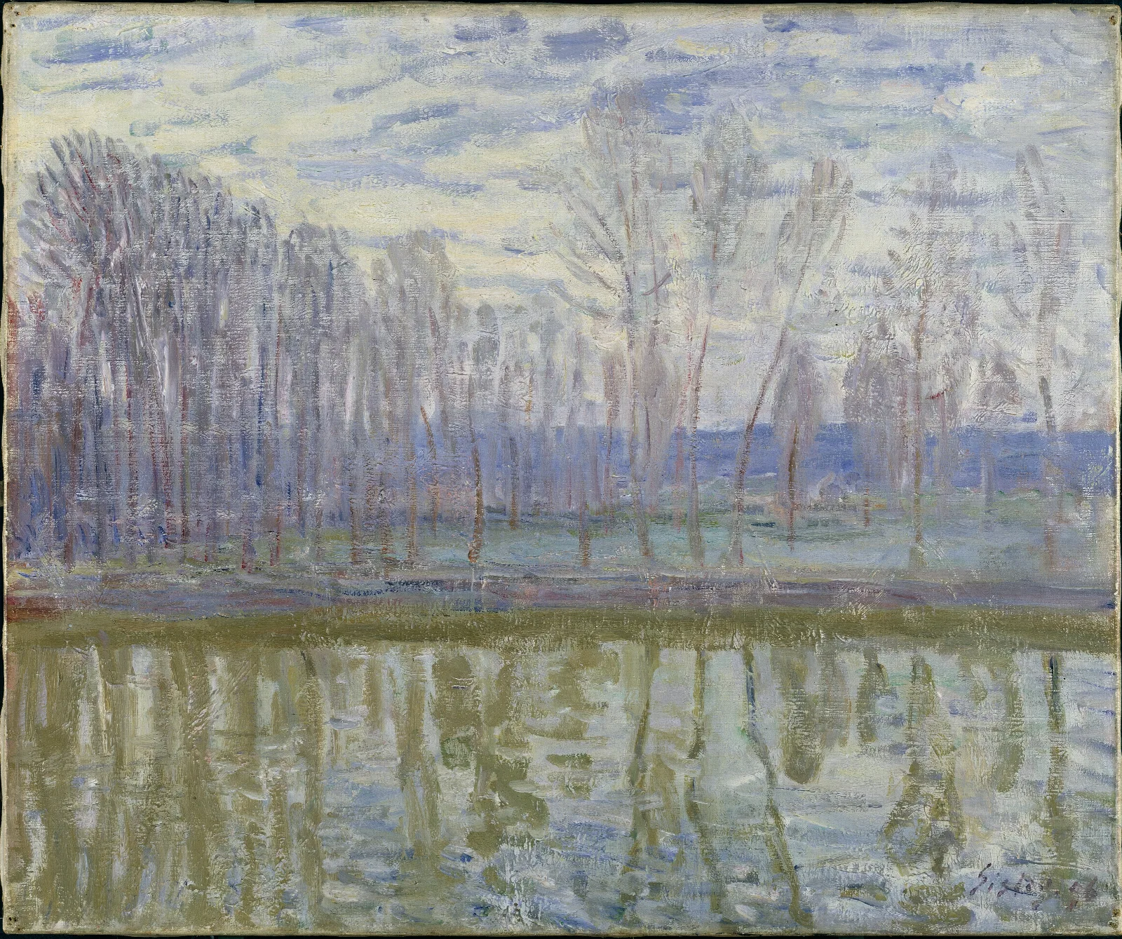 On The Shores Of Loing Wall Art by Alfred Sisley - Canvas Print