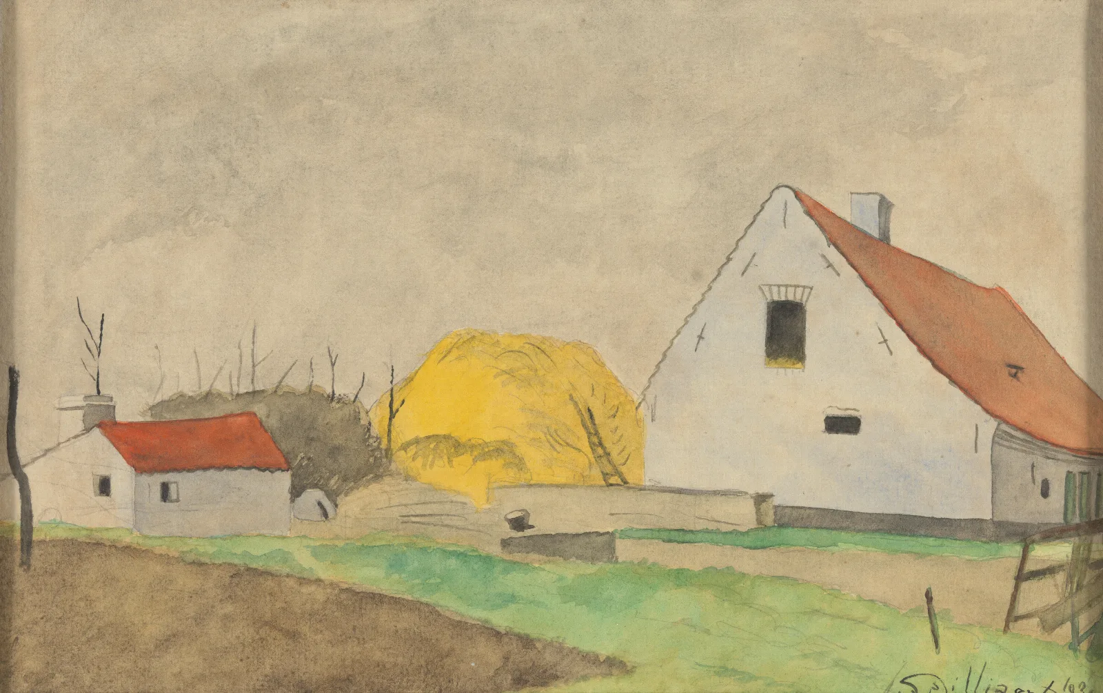 Boerderij Langsheen De Gistelse Steenweg Wall Art by Léon Spilliaert - Canvas Print