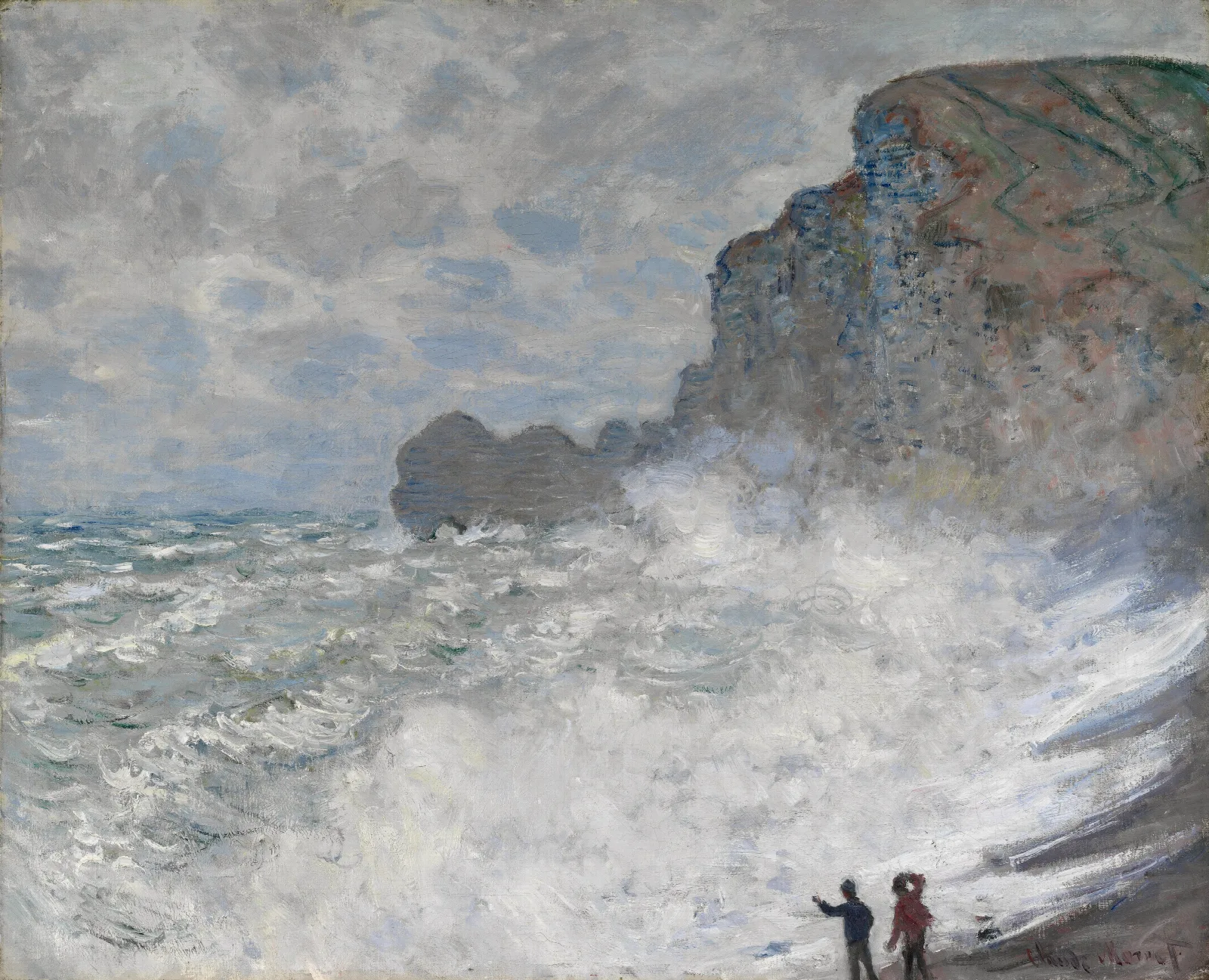 Rough Weather At Etretat Wall Art by Claude Monet - Canvas Print