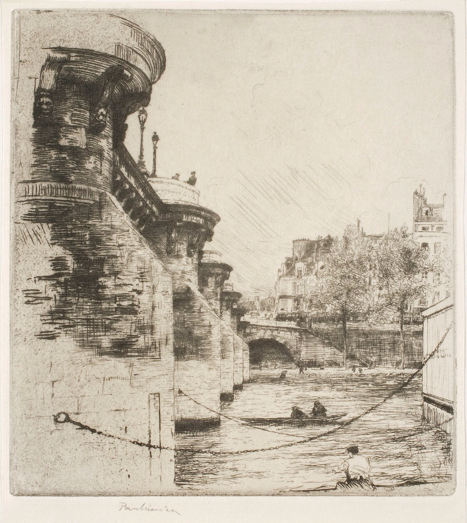 Pont Marie In Paris State Ii 2 Wall Art by Józef Pankiewicz - Canvas Print