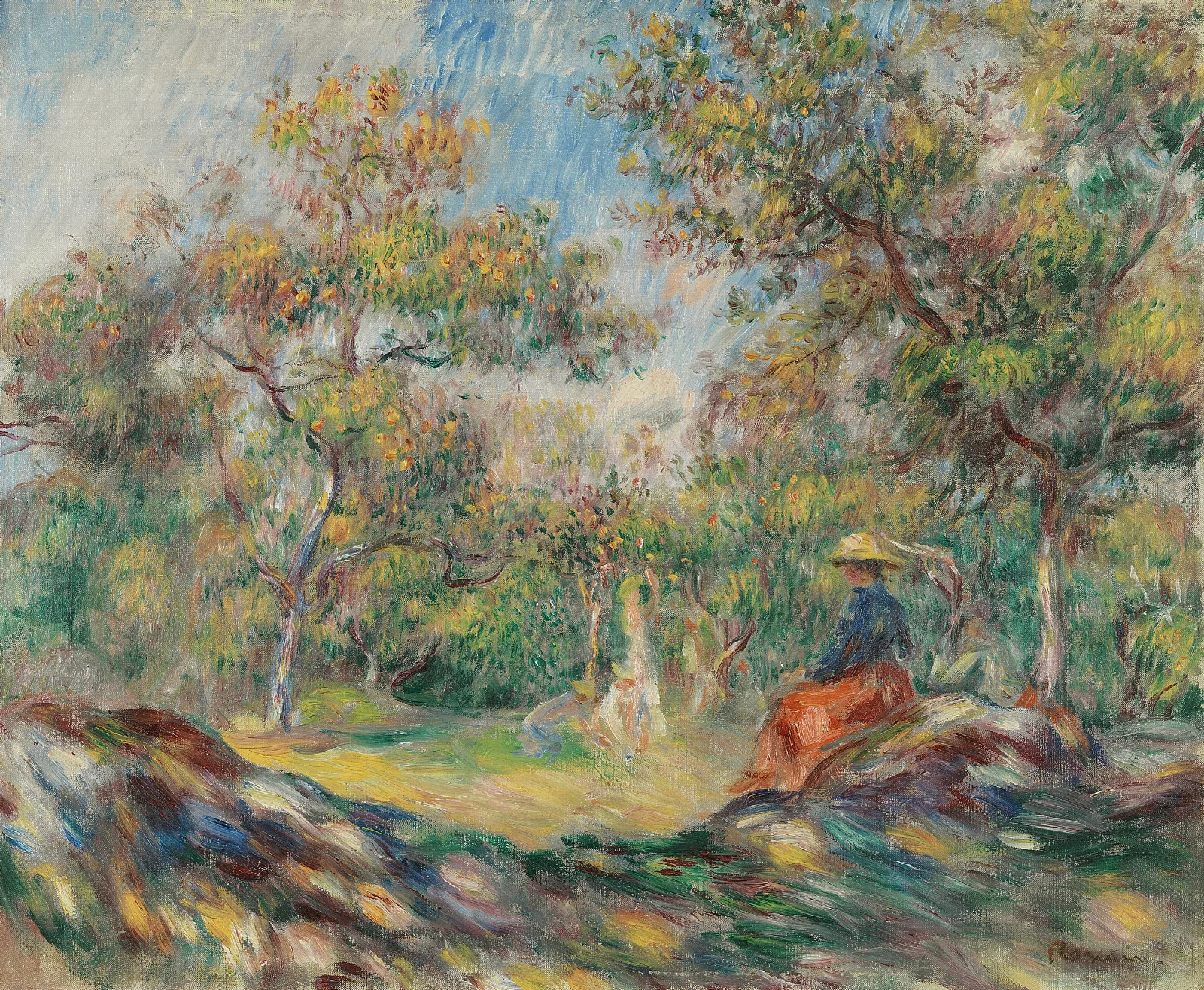 Femme Dans Un Paysage Wall Art by Pierre-Auguste Renoir - Canvas Print