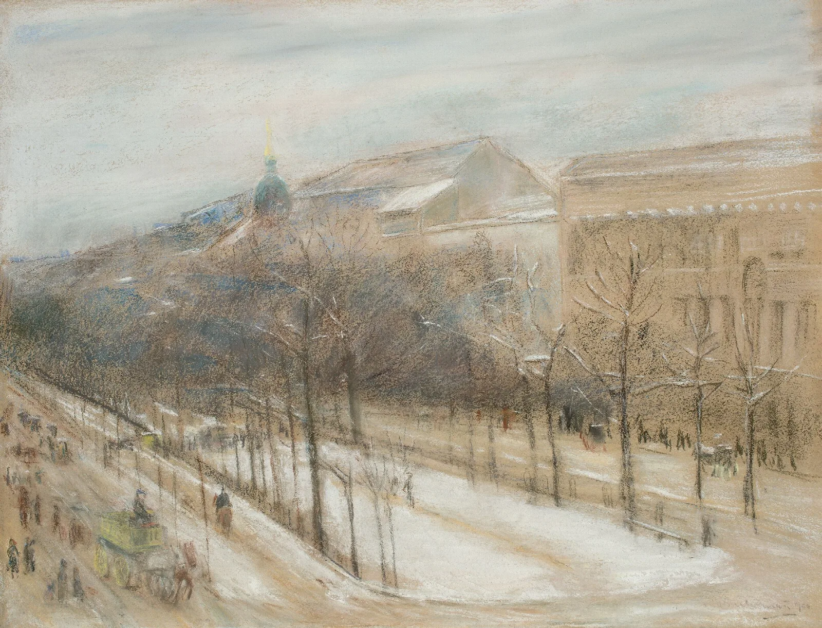 Blick Aus Dem Wohnzimmerfenster Des Kunstlers Auf Die Strase Unter Den Linden Wall Art by Max Liebermann - Canvas Print