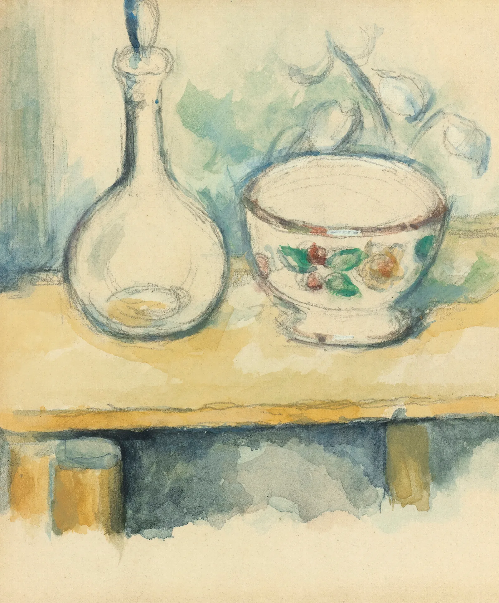Carafe Et Bol Wall Art by Paul Cézanne - Canvas Print