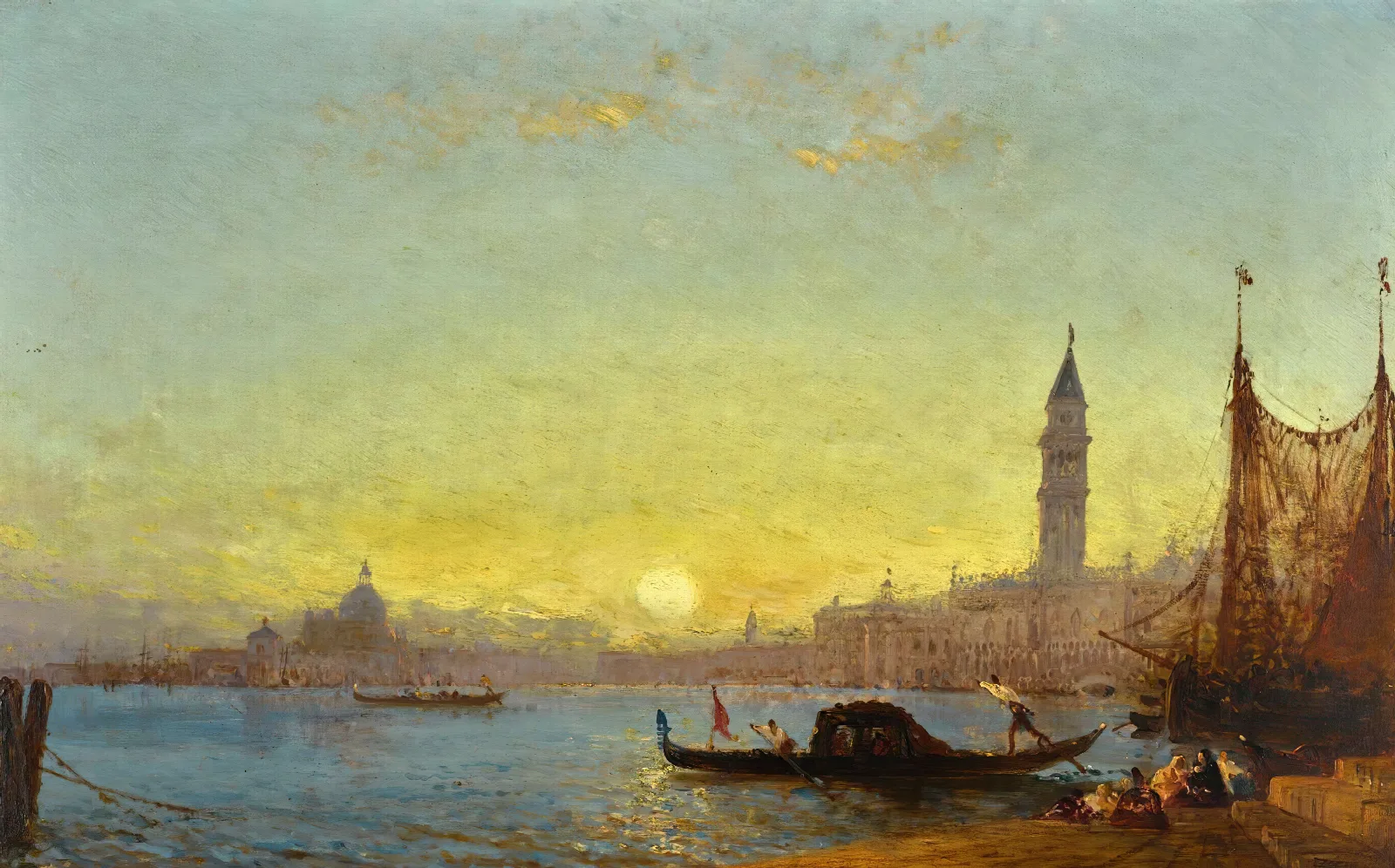 Coucher De Soleil A Venise Wall Art by Félix Ziem - Canvas Print