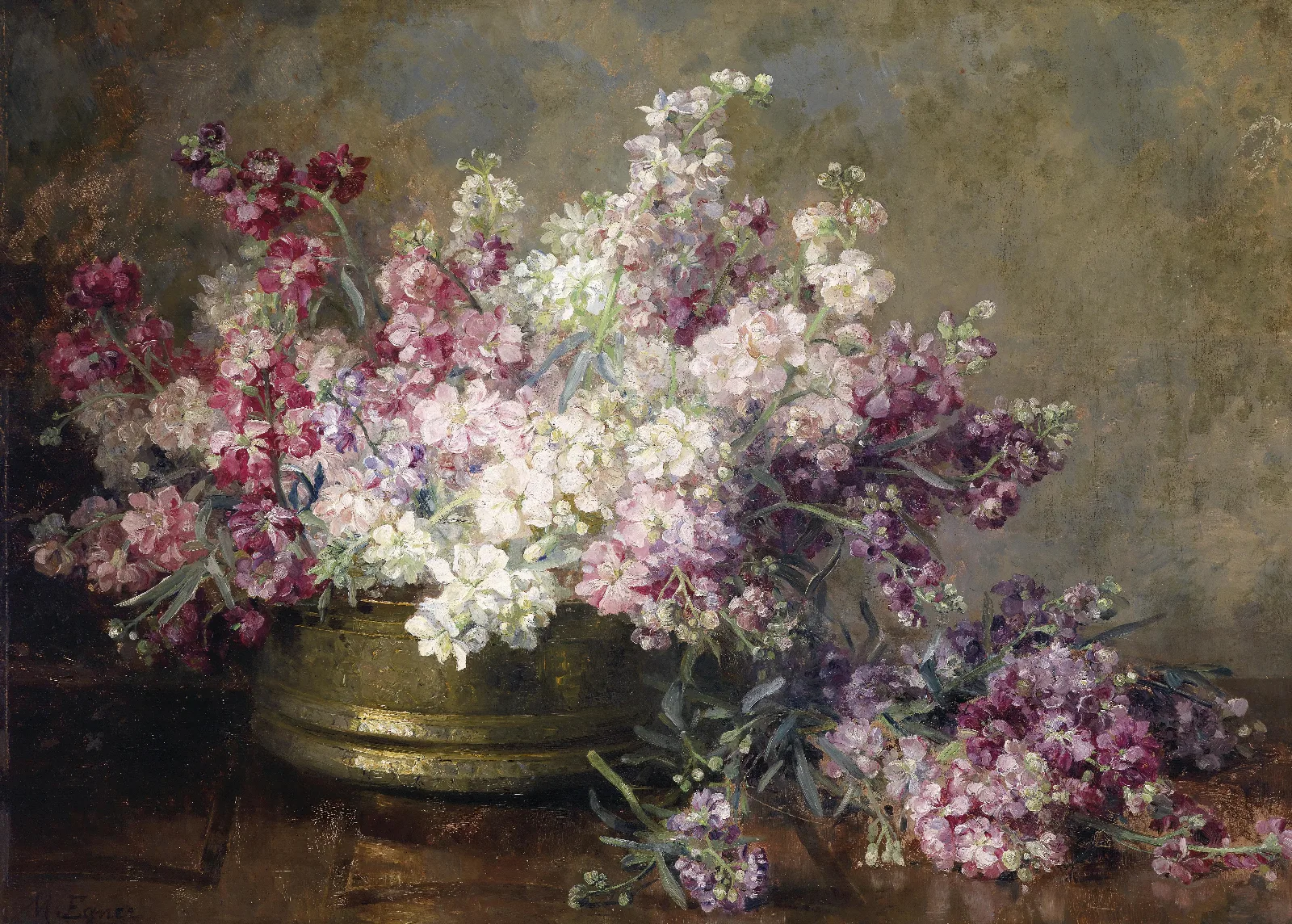 Schale Mit Blumen Wall Art by Marie Egner - Canvas Print