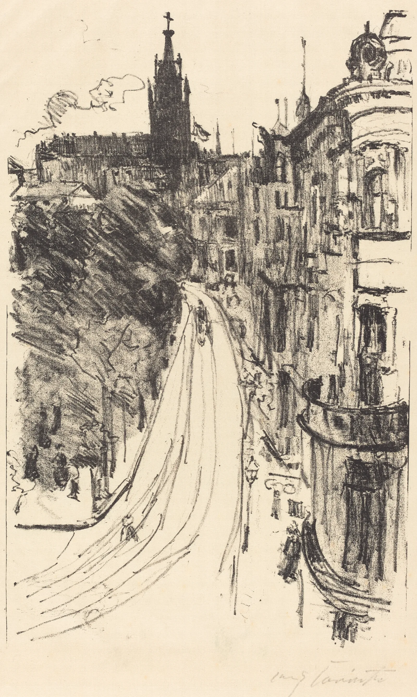 Street In Konigsberg Strasse In Konigsberg Wall Art by Lovis Corinth - Canvas Print
