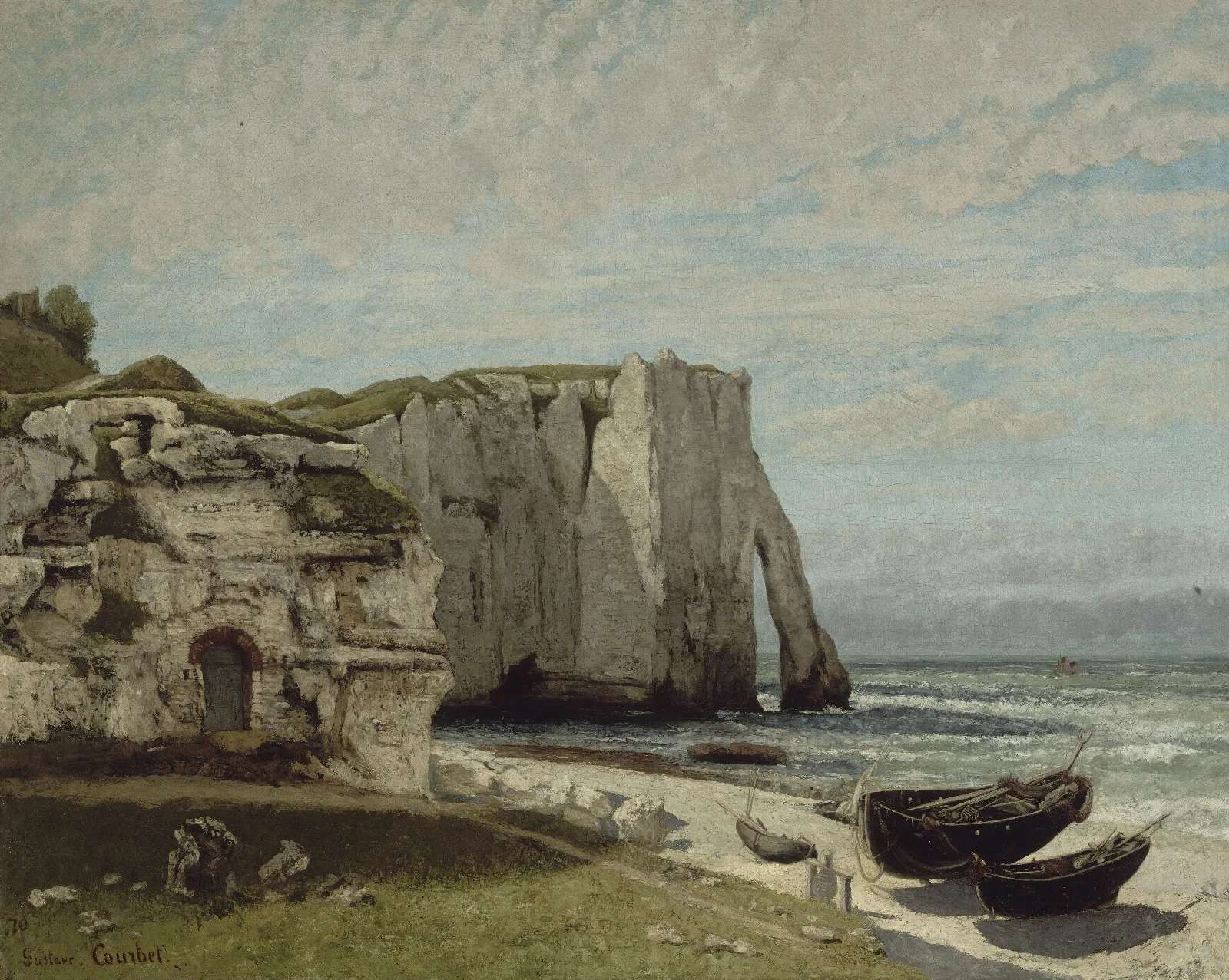 The Etretat Cliffs After The Storm Wall Art by Gustave Courbet - Canvas Print