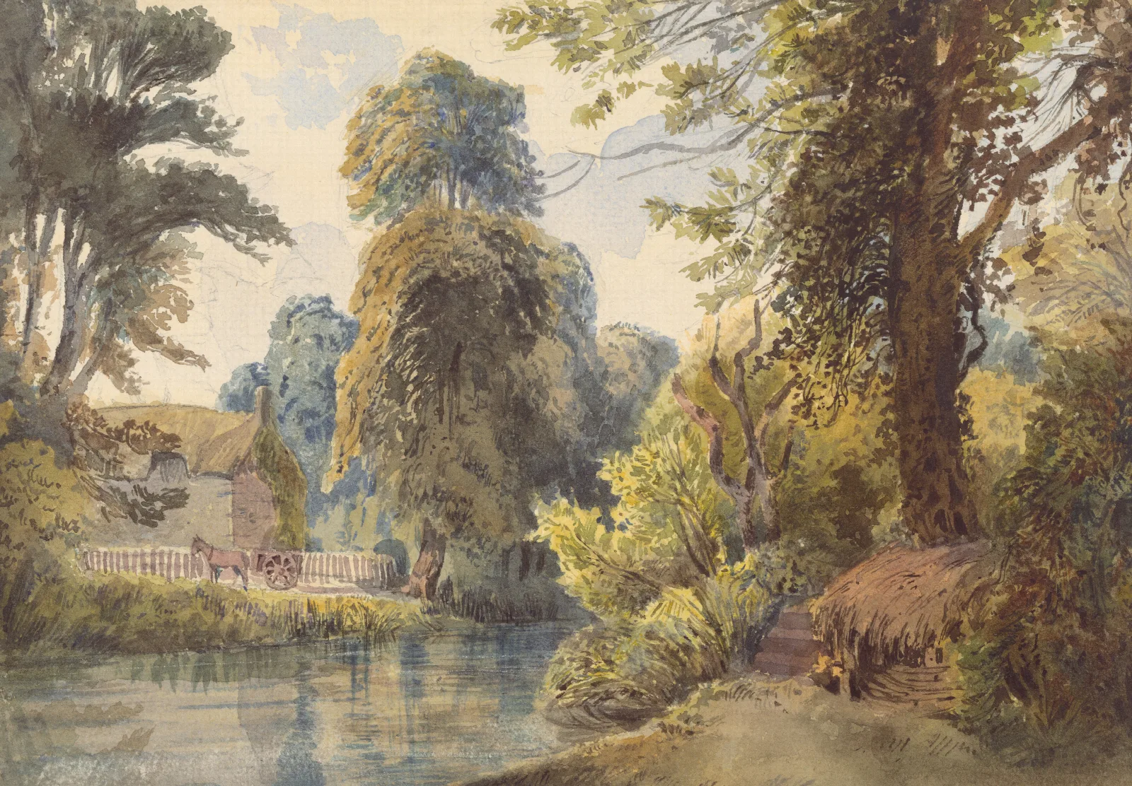 Swiss Park With A Pond And A Sled Wall Art by Ladislav Mednyánszky - Canvas Print