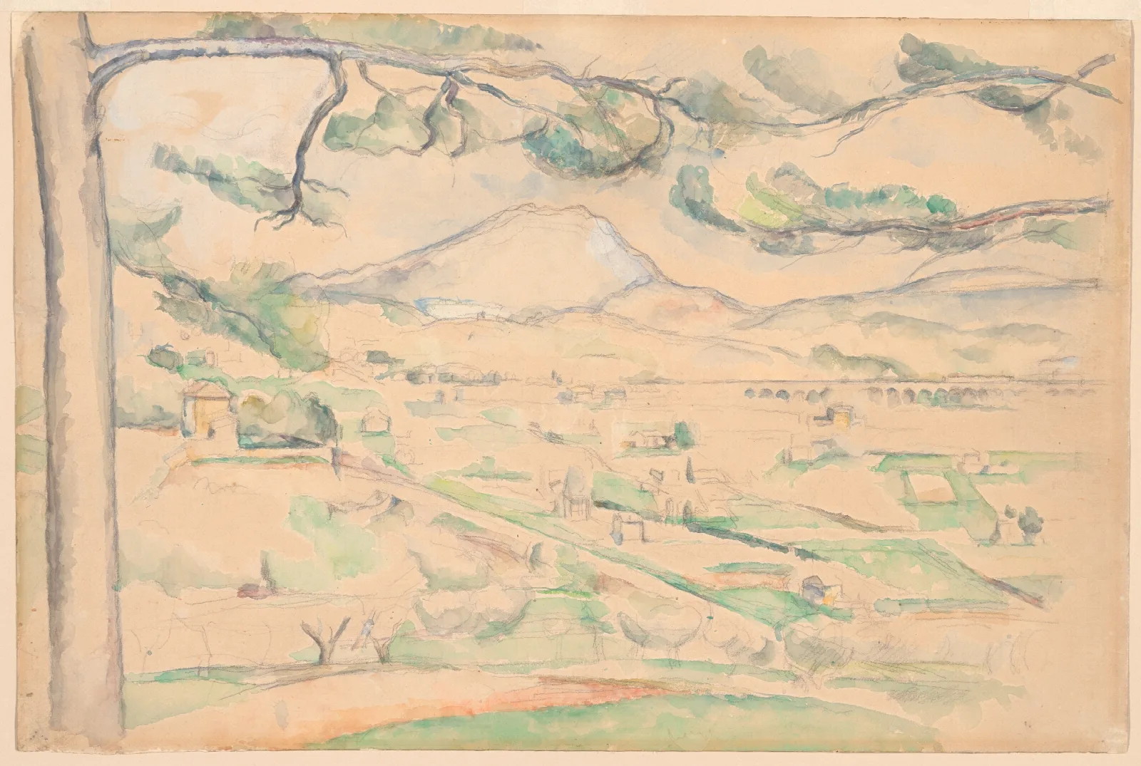 Montagne Saint Victoire The Arc Valley Wall Art by Paul Cézanne - Canvas Print