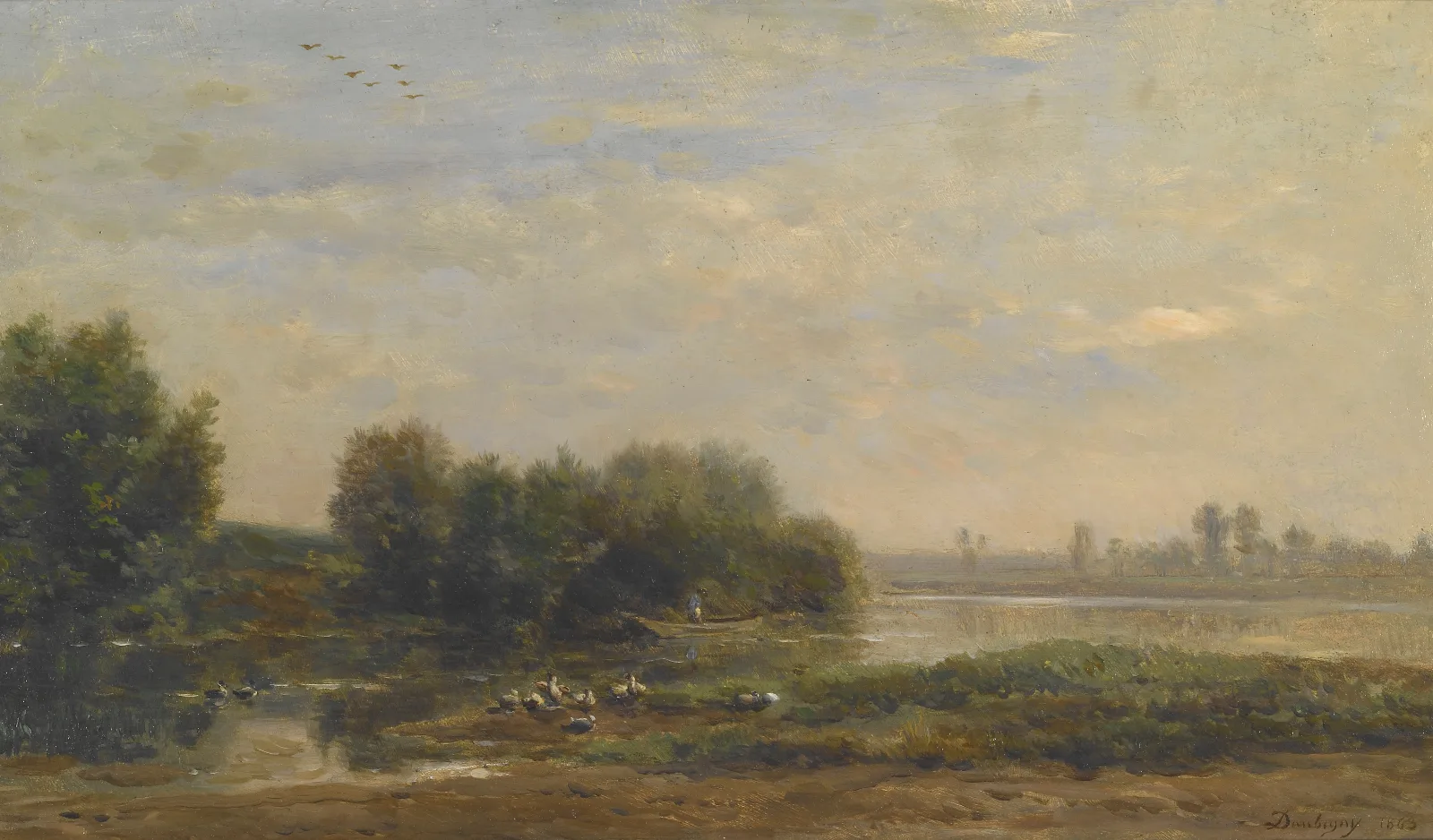 On The Oise Wall Art by Charles François Daubigny - Canvas Print