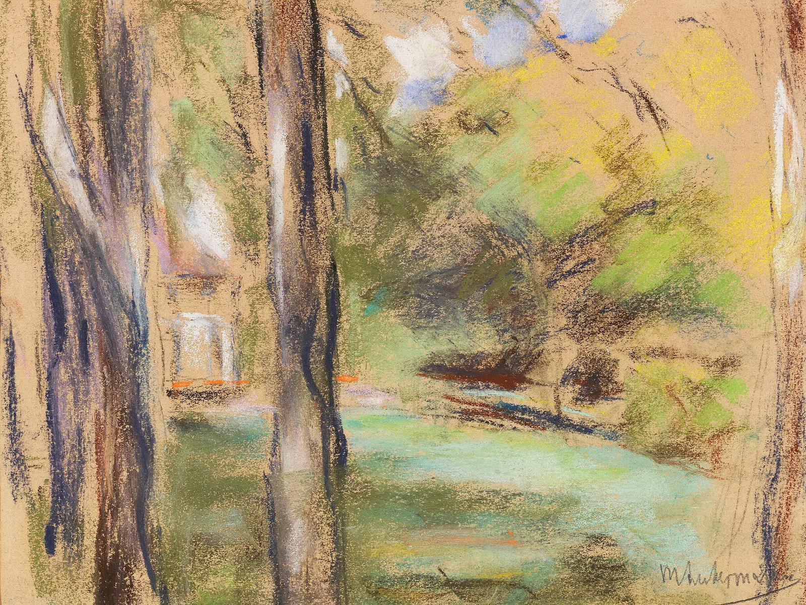 Seitlicher Blick In Den Wannseegarten Wall Art by Max Liebermann - Canvas Print