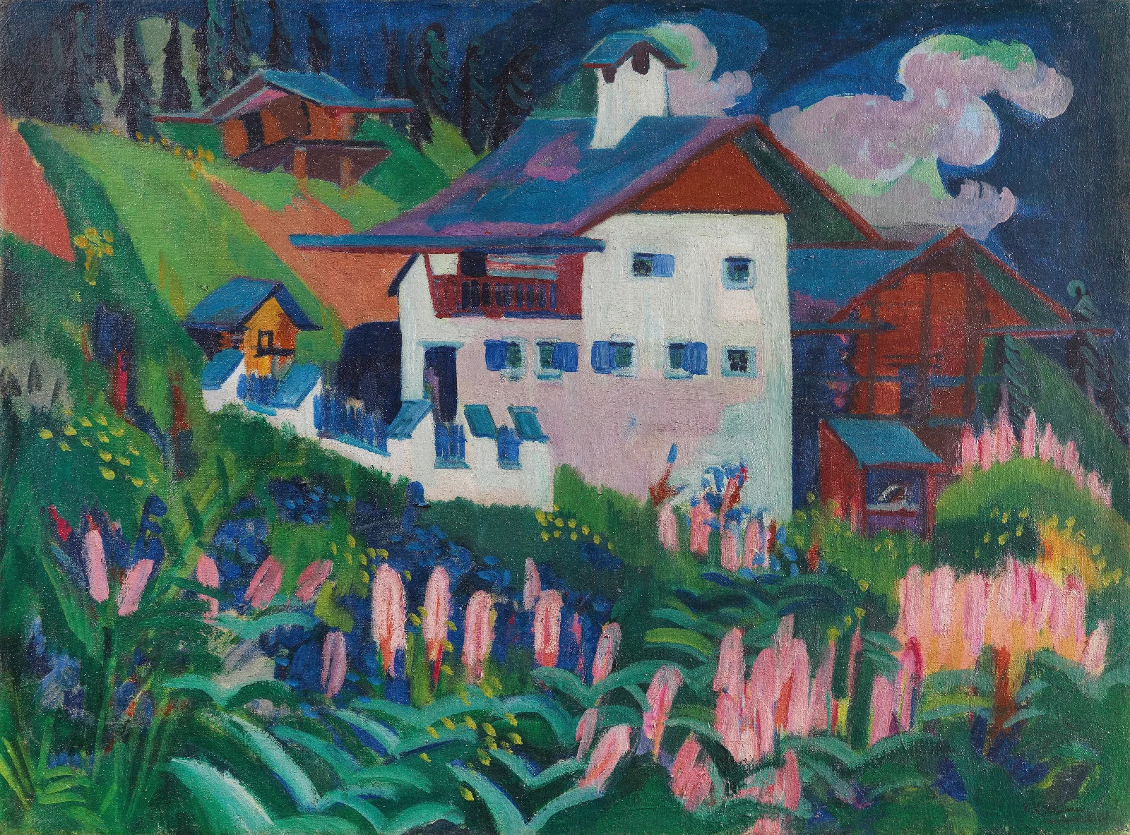 Unser Haus Wall Art by Ernst Ludwig Kirchner - Canvas Print