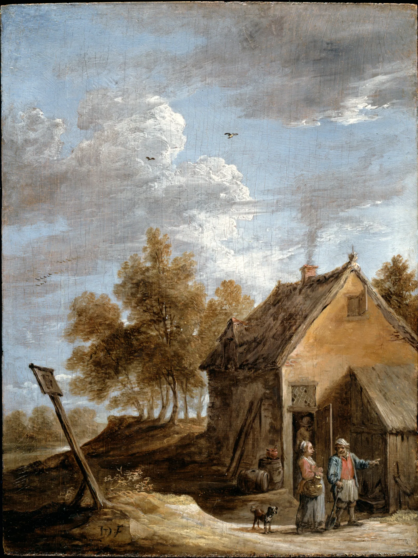 A Cottage Wall Art by David Teniers The Younger - Canvas Print