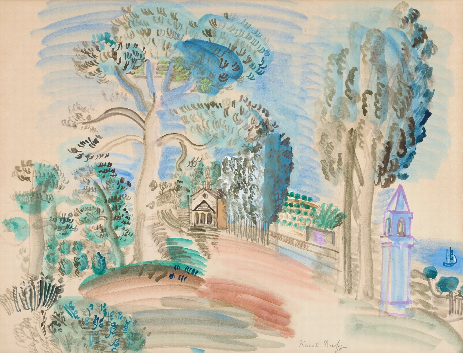 La Chapelle A Golfe Juan Wall Art by Raoul Dufy - Canvas Print