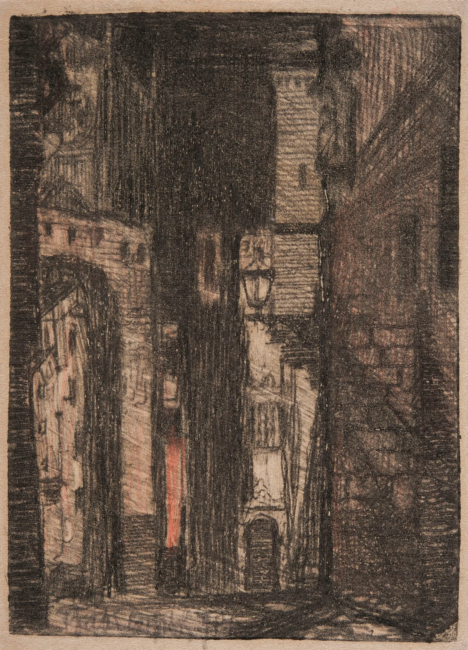 Alley With A Lantern Wall Art by Feliks Jabłczyński - Canvas Print