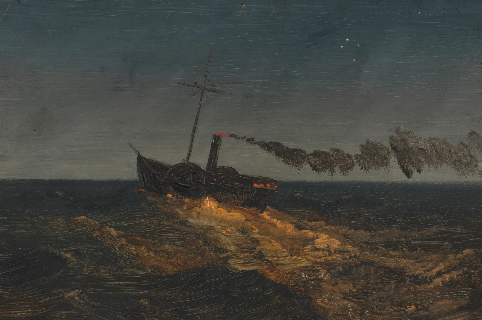 Paddle Steamer At Dusk Wall Art by Frederic Edwin Church - Canvas Print