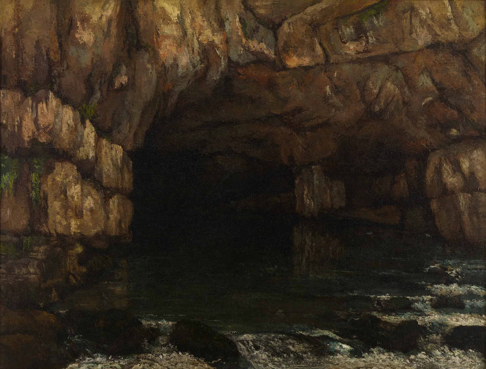 La Source De La Loue The Source Of The Loue Wall Art by Gustave Courbet - Canvas Print