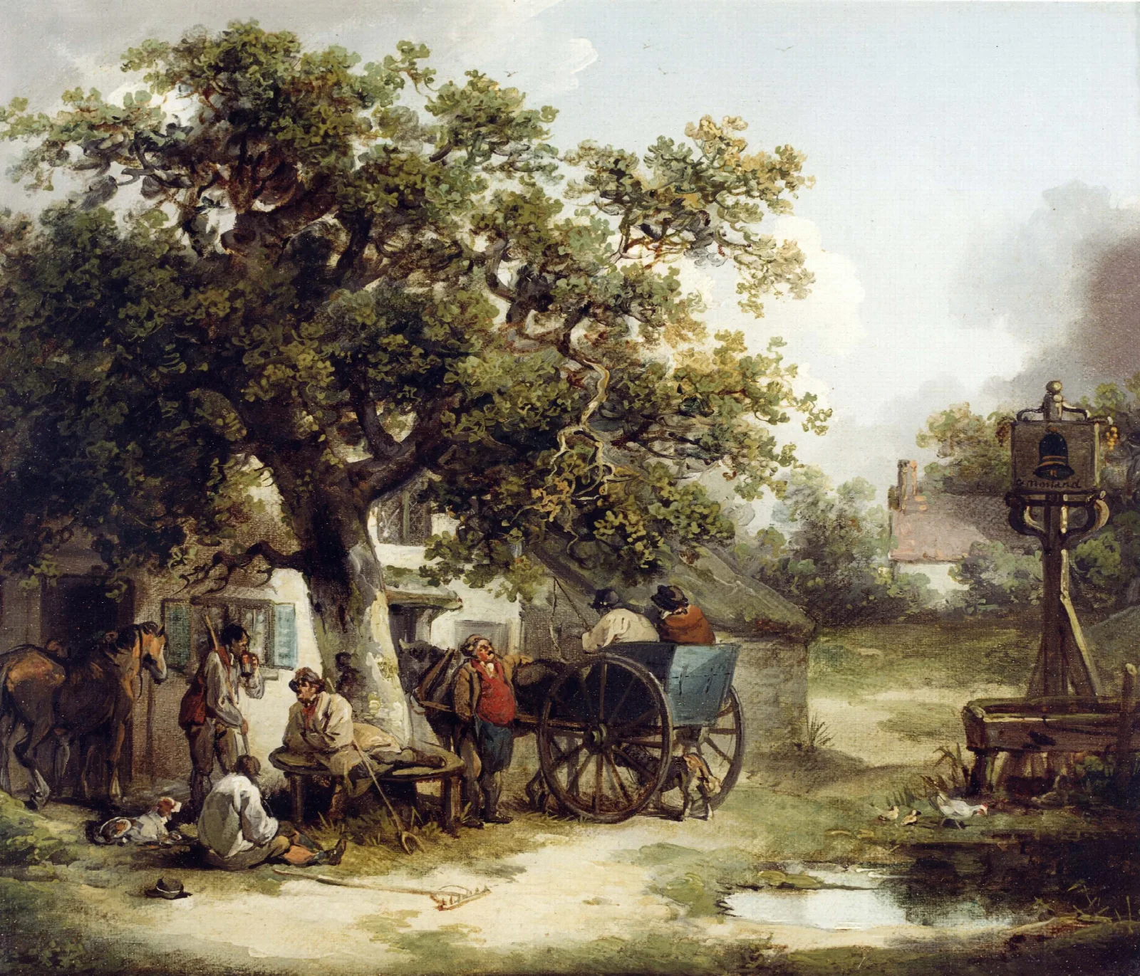 The Bell Inn Kilburn Wall Art by George Morland - Canvas Print