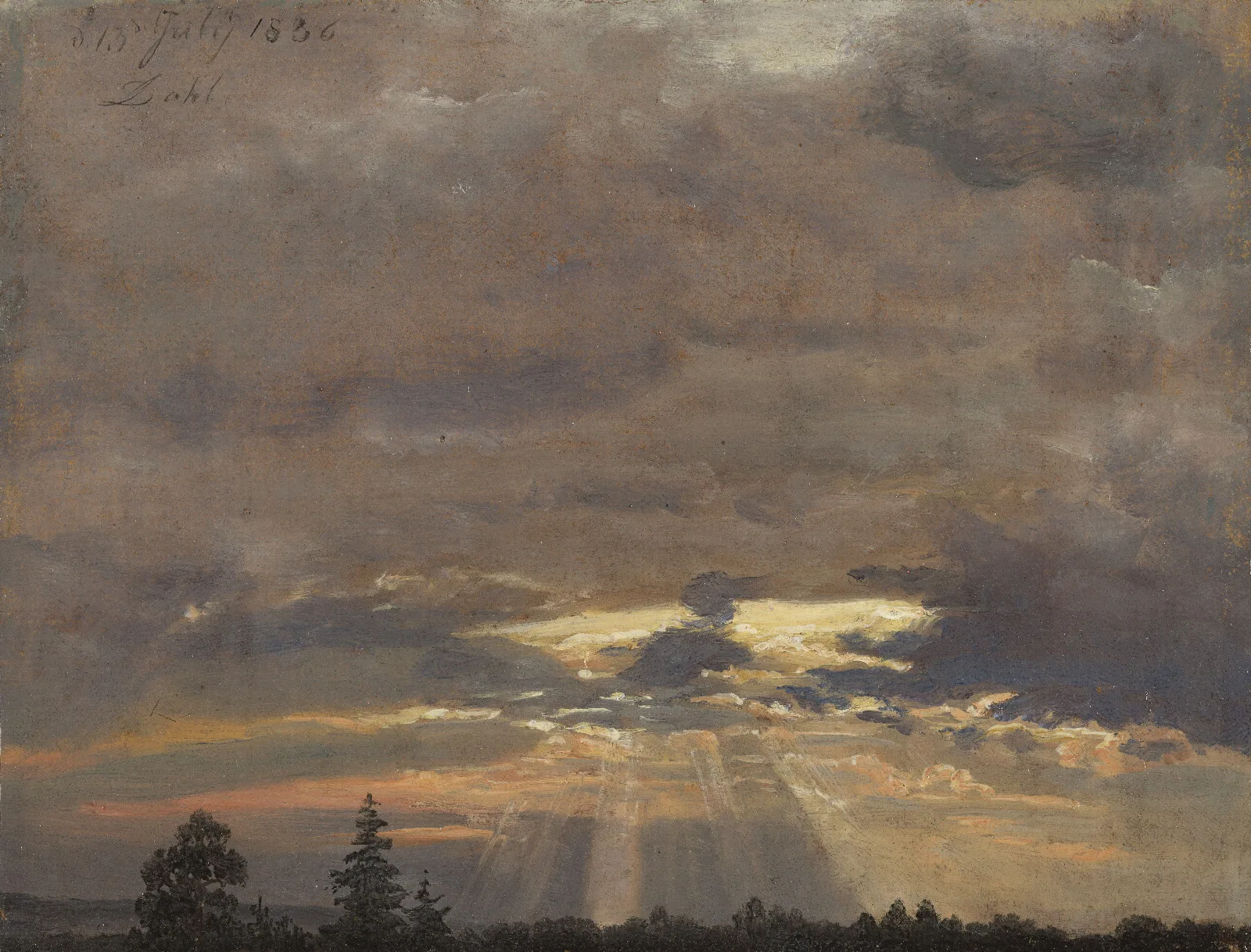 Cloud Study With Sunbeams Wall Art by Johan Christian Dahl - Canvas Print
