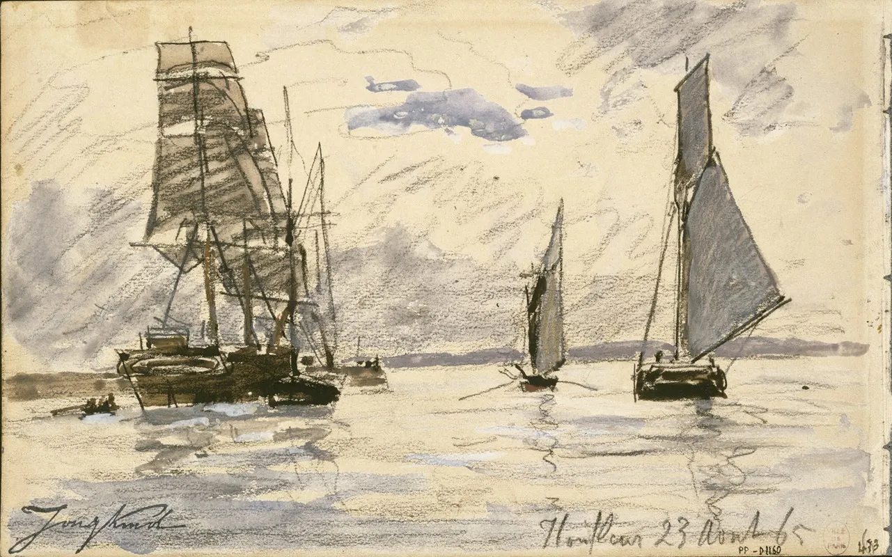 Port De Honfleur Wall Art by Johan Barthold Jongkind - Canvas Print