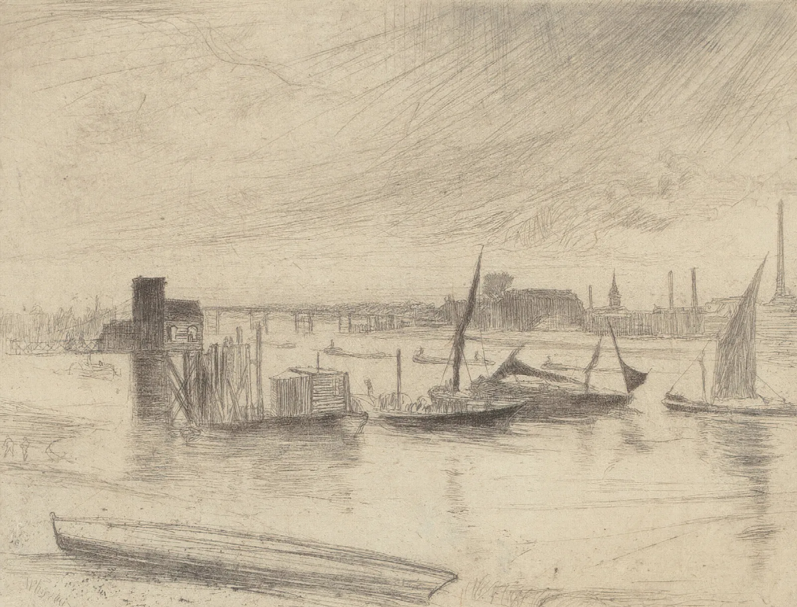 Early Morning Battersea Kennedy 75 Wall Art by James Abbott McNeill Whistler - Canvas Print